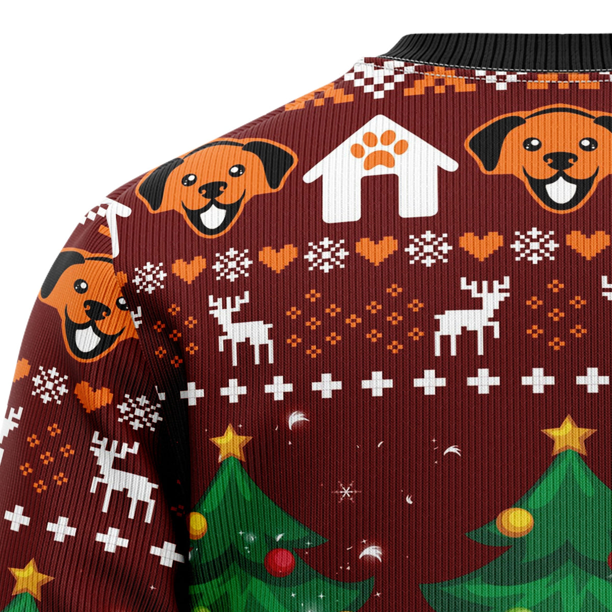 Basset Hound Ugly Christmas Sweater, Dog and Pine Tree Holiday Pullover, Festive Christmas Gift for Basset Hound Lovers