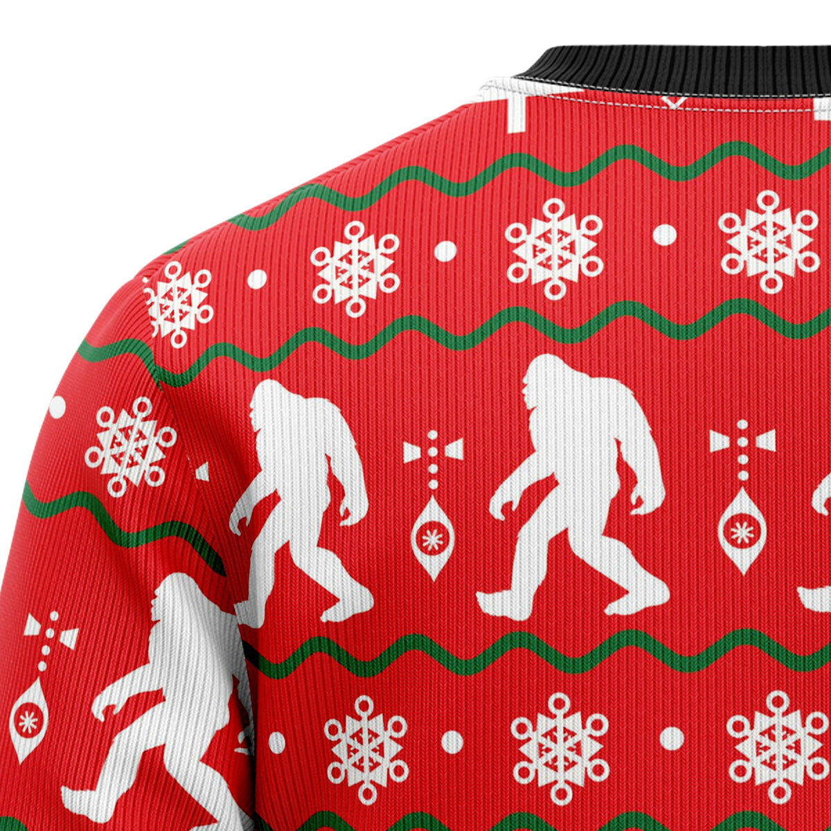 Bigfoot Christmas Sweater - Funny Ugly Christmas Sweater for Men and Women, Unisex Holiday Party Outfit