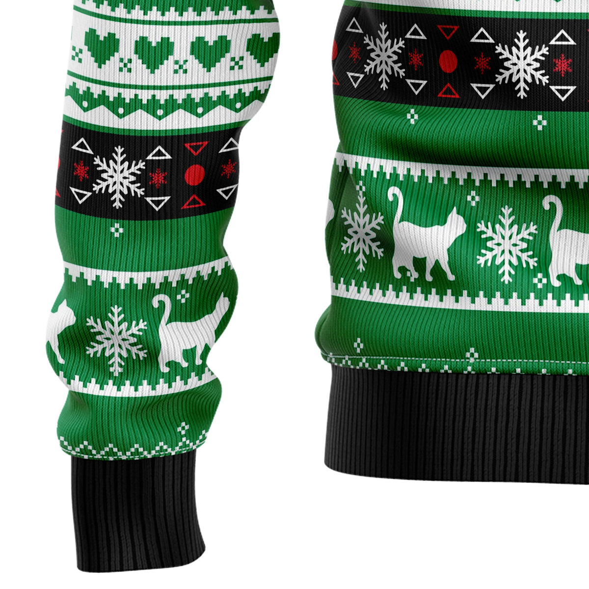 Meowy Black Cat Ugly Christmas Sweater for Men and Women, Funny Holiday Party Outfit, Festive Christmas Gift