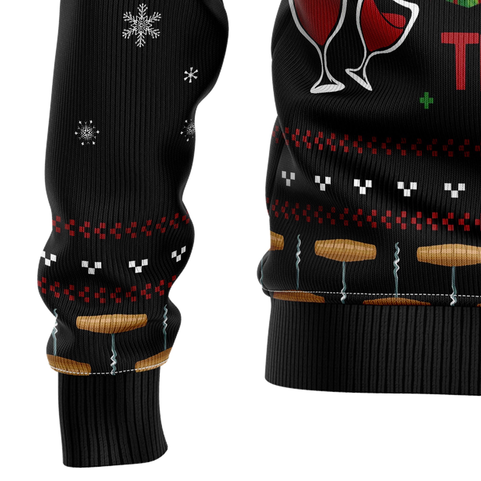 Red Wine Christmas Ugly Christmas Sweater for Men and Women, Funny Holiday Party Outfit, Festive Christmas Gift