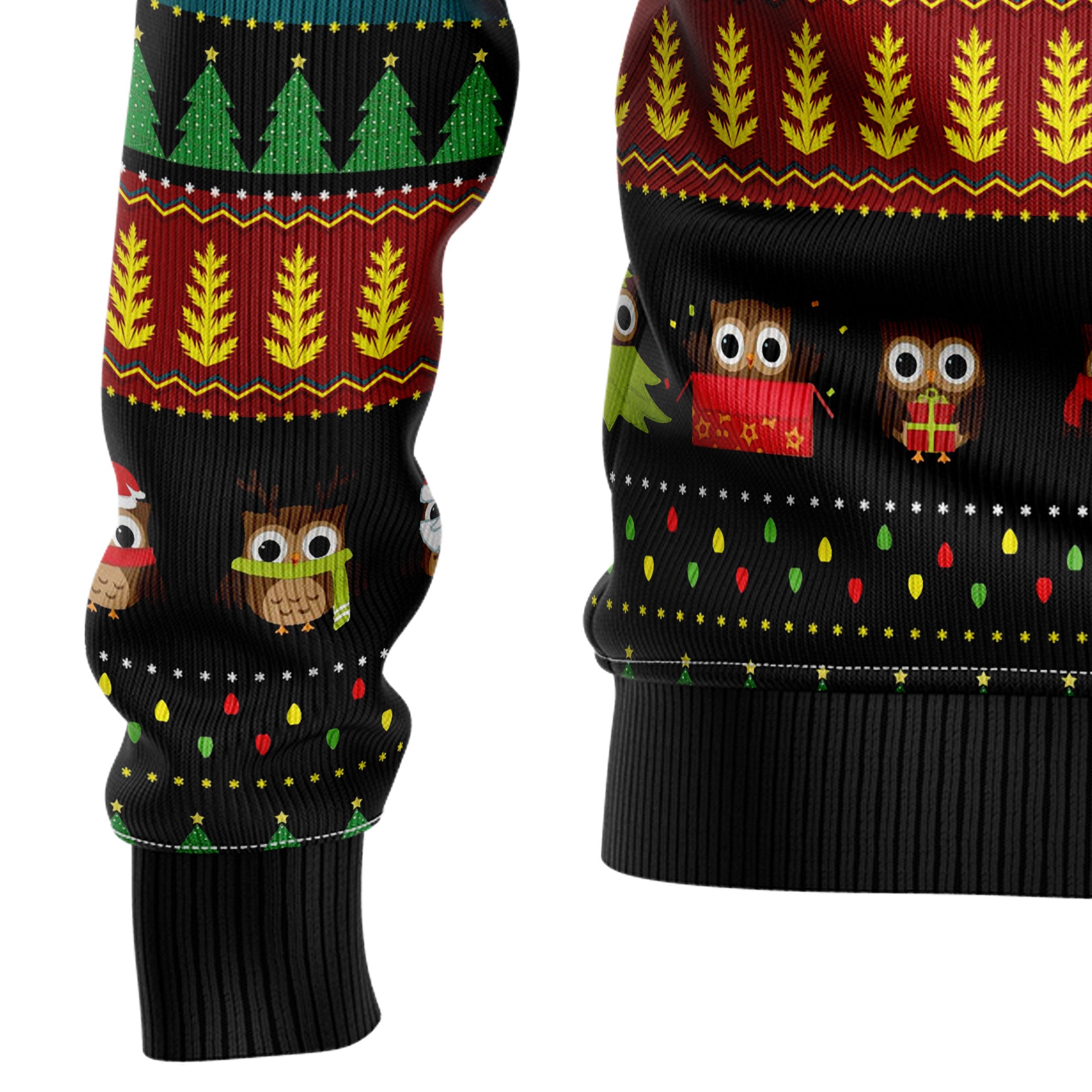 Owl Christmas Tree Ugly Christmas Sweater for Men and Women, Festive Holiday Party Outfit and Gift for Owl Lovers