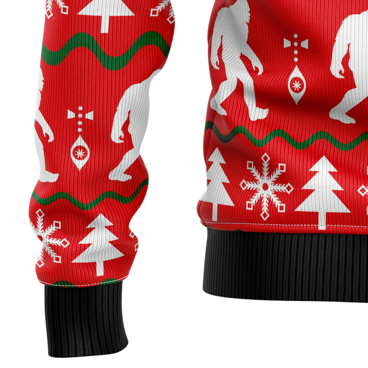 Bigfoot Christmas Sweater - Funny Ugly Christmas Sweater for Men and Women, Unisex Holiday Party Outfit