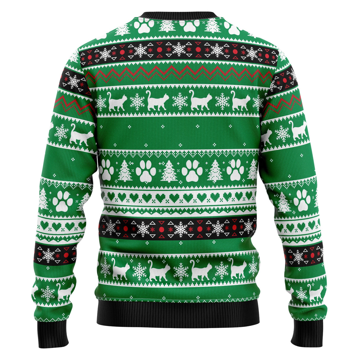 Meowy Black Cat Ugly Christmas Sweater for Men and Women, Funny Holiday Party Outfit, Festive Christmas Gift