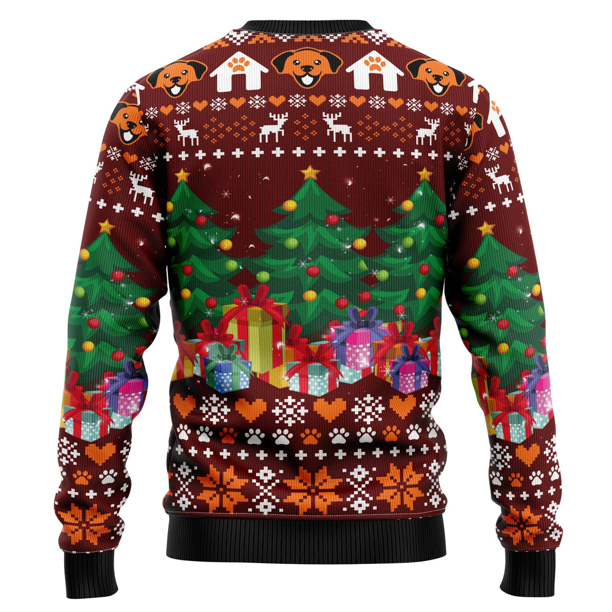 Basset Hound Ugly Christmas Sweater, Dog and Pine Tree Holiday Pullover, Festive Christmas Gift for Basset Hound Lovers