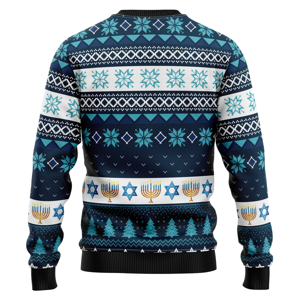 Happy Hanukkah Holiday Sweater - Funny Ugly Christmas Sweater for Men and Women, Unisex Holiday Party Outfit