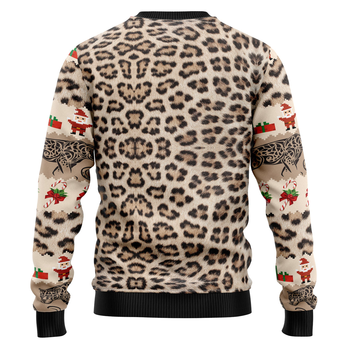 Leopard Cute Face Ugly Christmas Sweater for Men and Women, Funny Holiday Party Outfit, Festive Christmas Gift