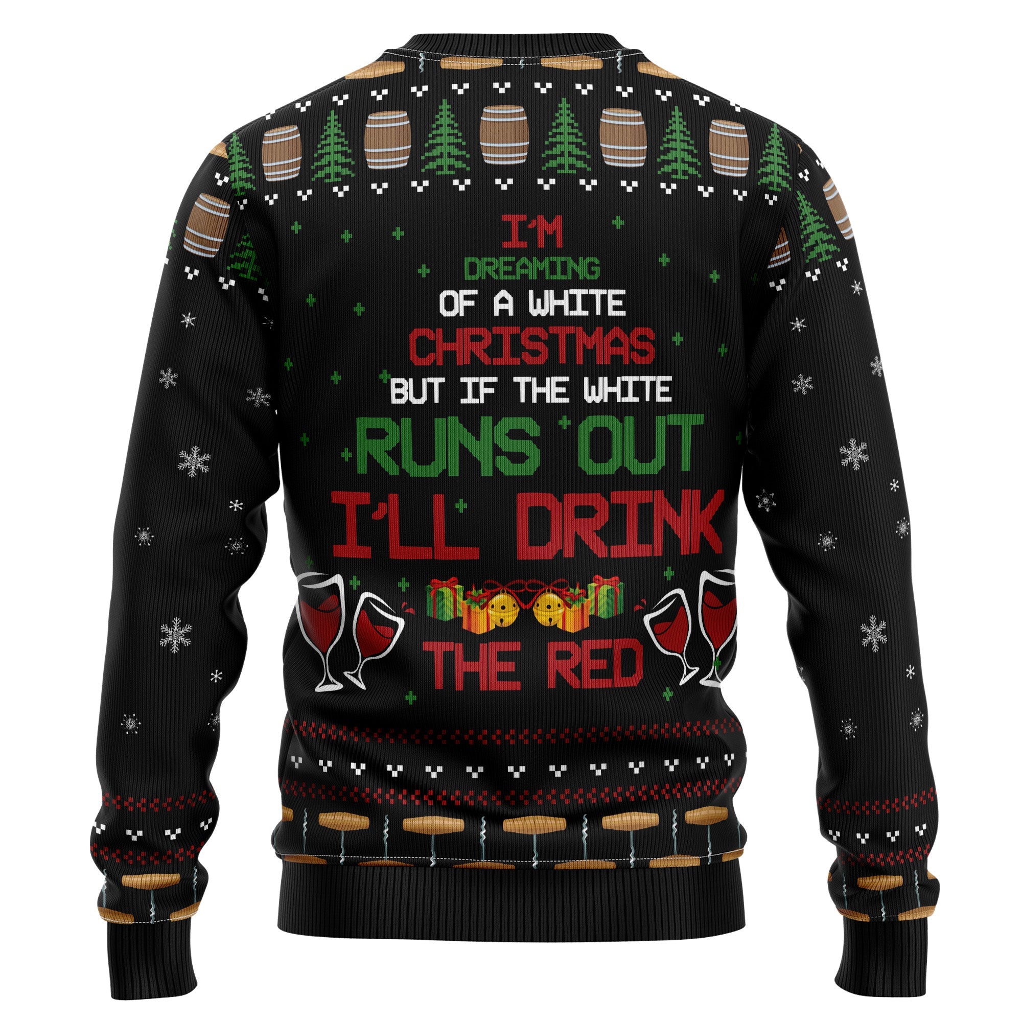 Red Wine Christmas Ugly Christmas Sweater for Men and Women, Funny Holiday Party Outfit, Festive Christmas Gift