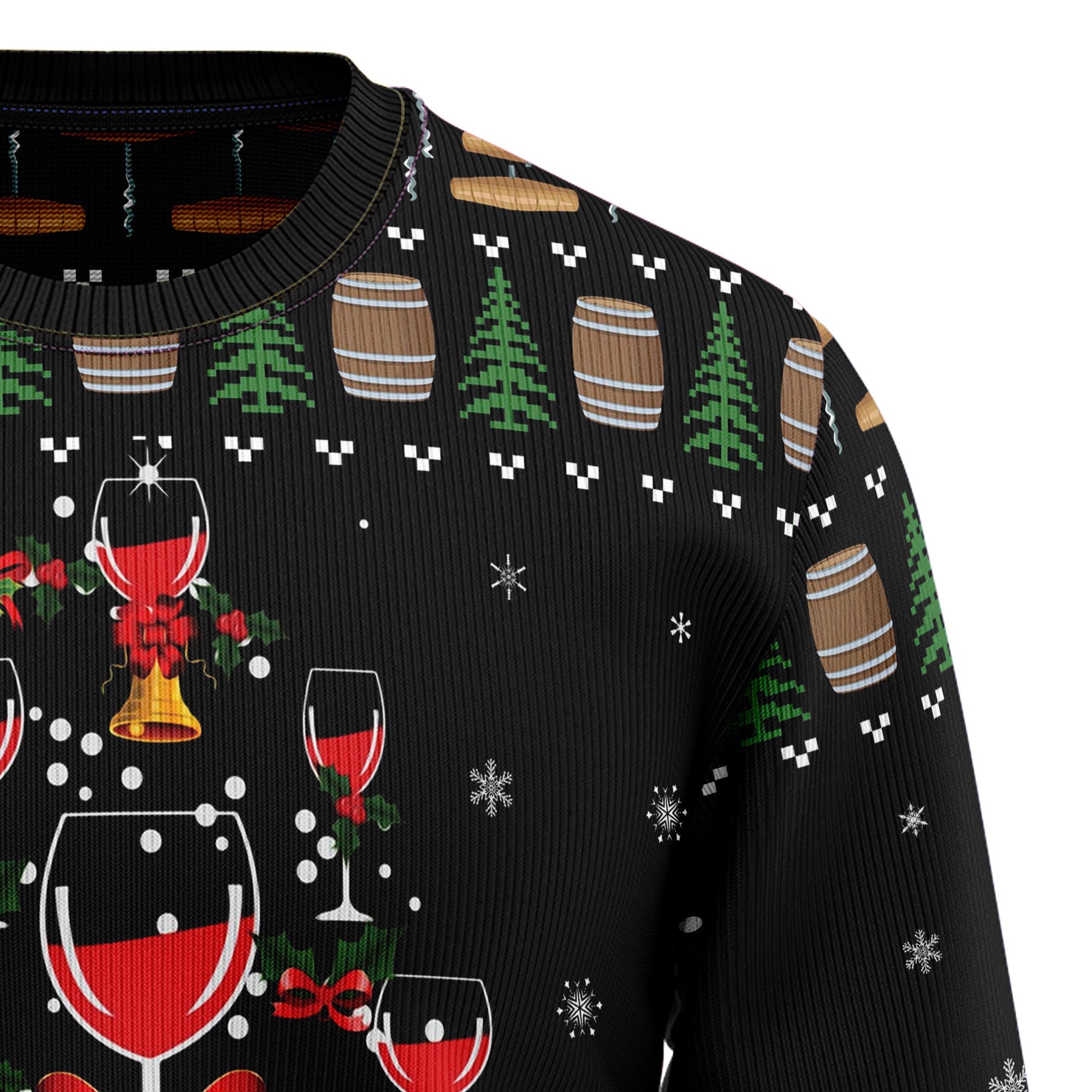 Red Wine Christmas Ugly Christmas Sweater for Men and Women, Funny Holiday Party Outfit, Festive Christmas Gift