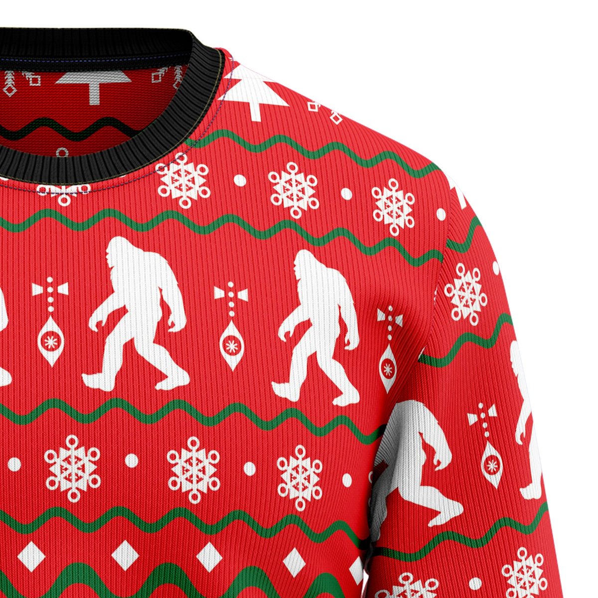 Bigfoot Christmas Sweater - Funny Ugly Christmas Sweater for Men and Women, Unisex Holiday Party Outfit