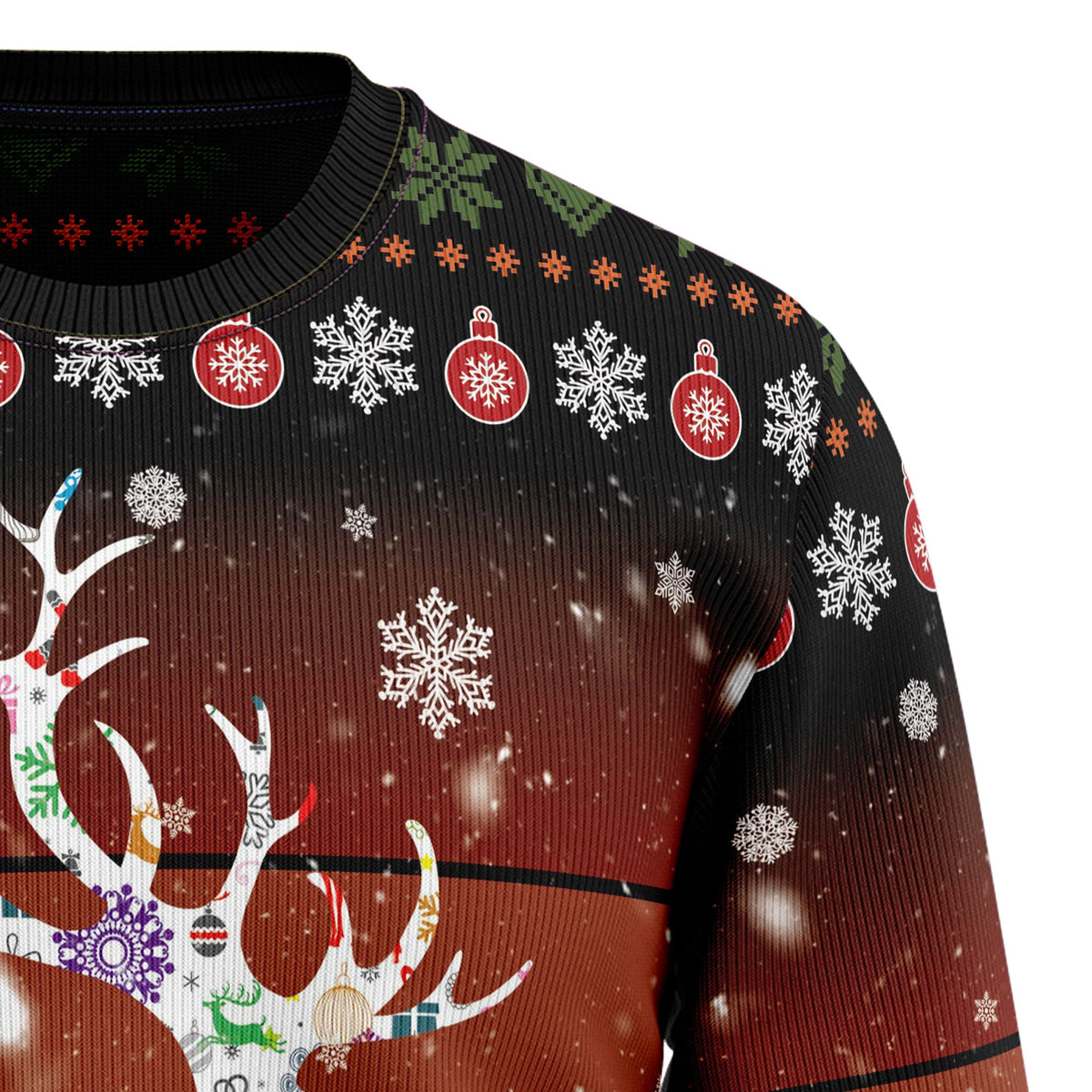 Vintage Background Awesome Deer Ugly Christmas Sweater for Men Women, Funny Holiday Party Outfit, Festive Xmas Gift