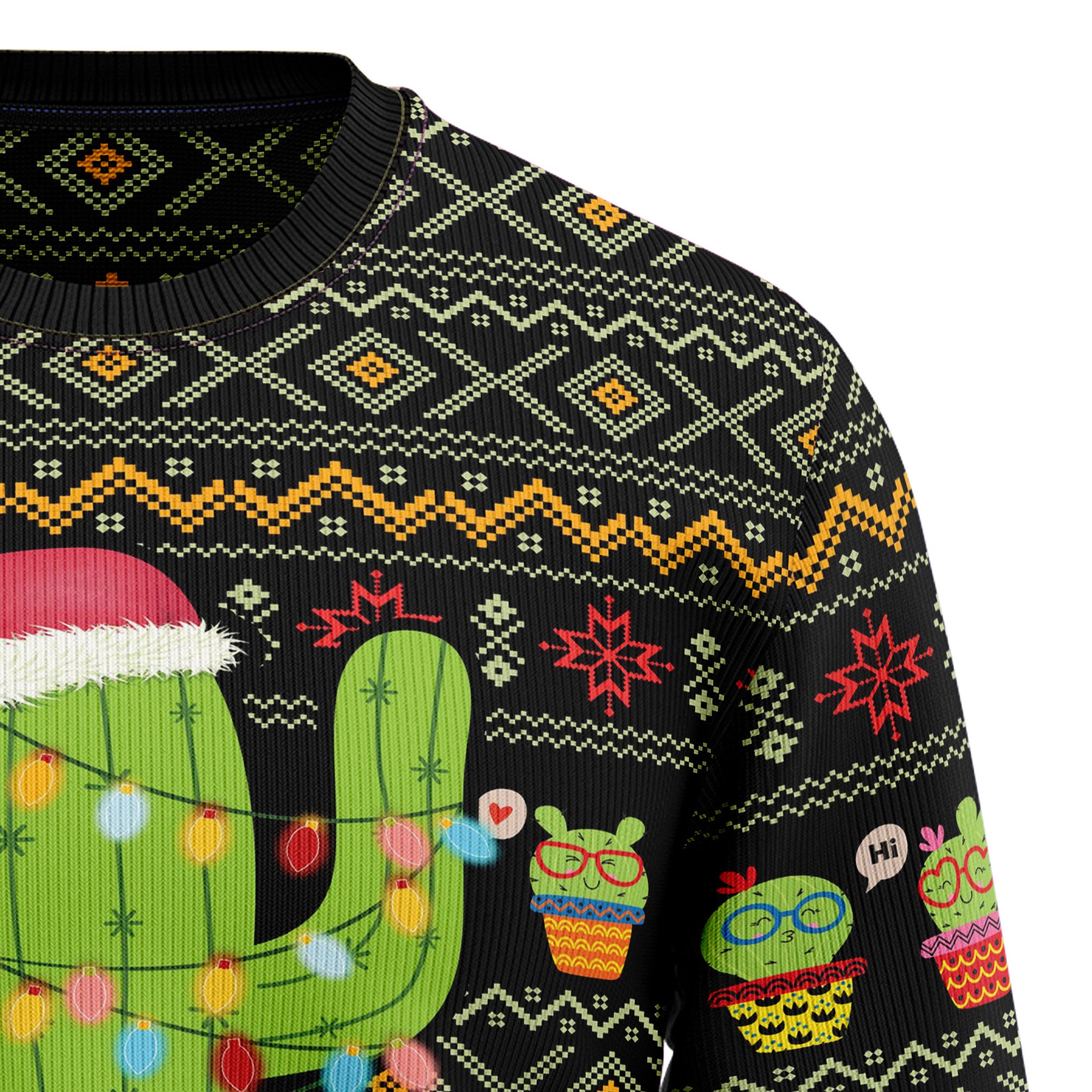 Cactus Xmas Ugly Christmas Sweater for Men and Women, Funny Holiday Party Outfit, Festive Christmas Gift