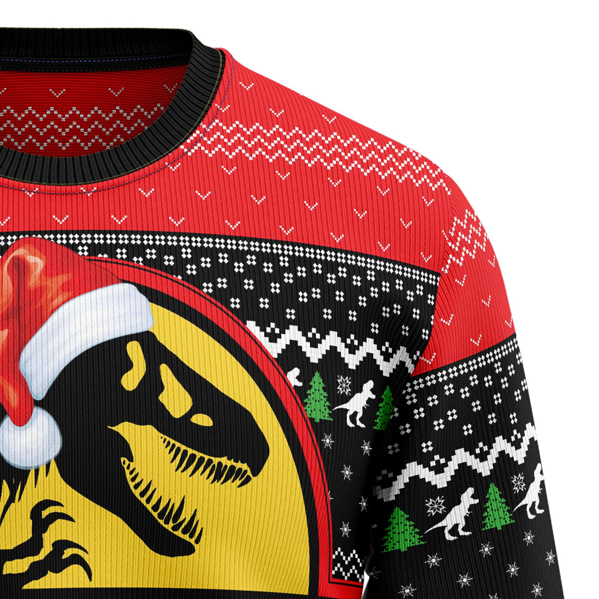 T-Rex Santa Claws Christmas Sweater - Funny Ugly Christmas Sweater for Men and Women, Unisex Holiday Party Outfit