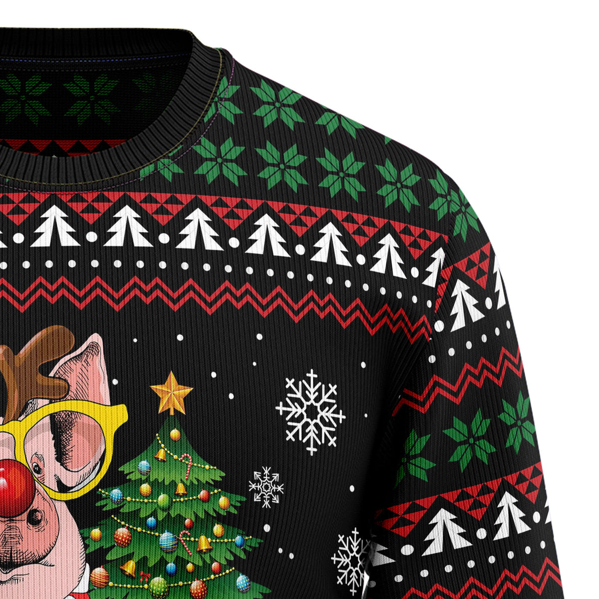 Pig Gorgeous Reindeer Ugly Christmas Sweater for Men and Women, Funny Holiday Party Outfit, Festive Christmas Gift