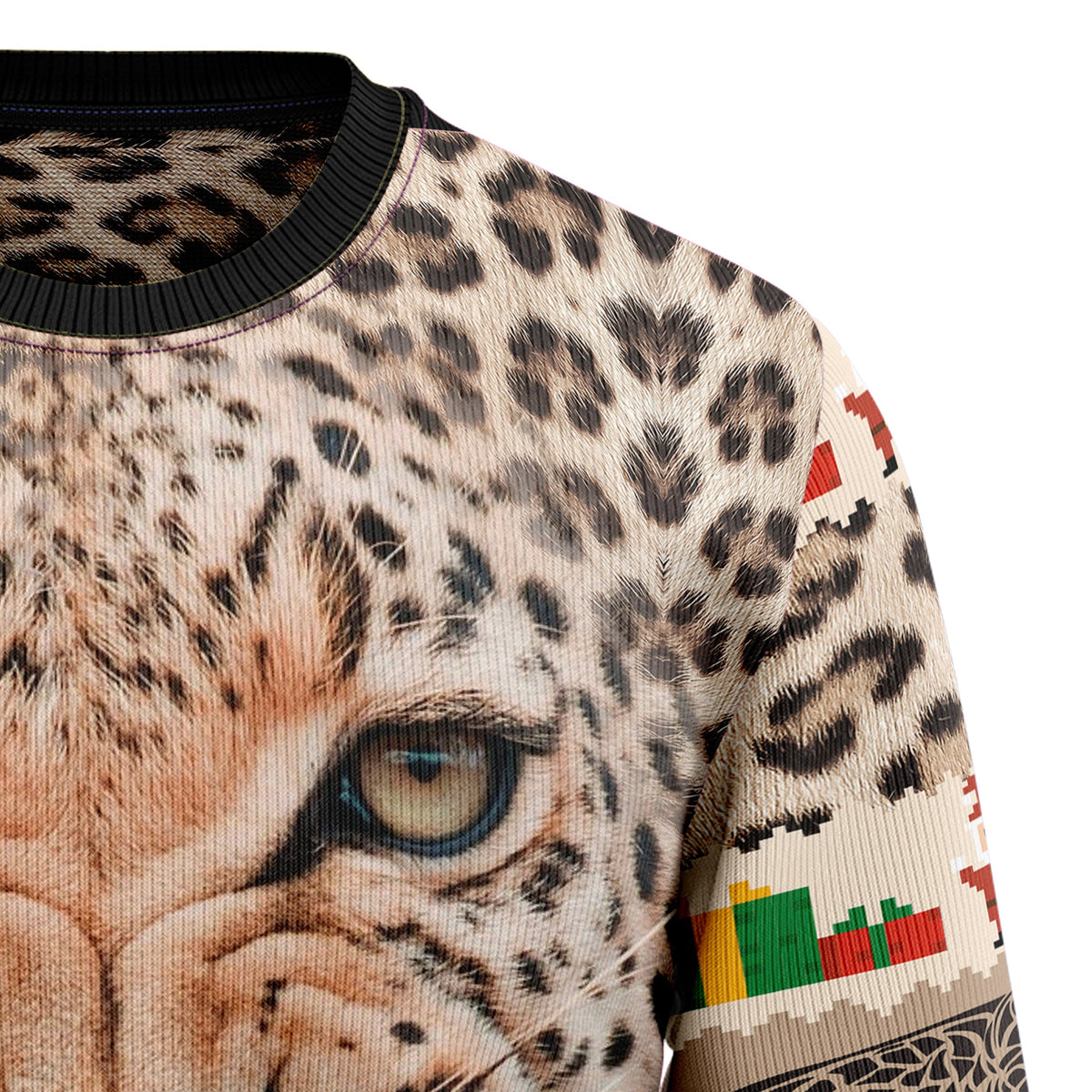 Leopard Cute Face Ugly Christmas Sweater for Men and Women, Funny Holiday Party Outfit, Festive Christmas Gift