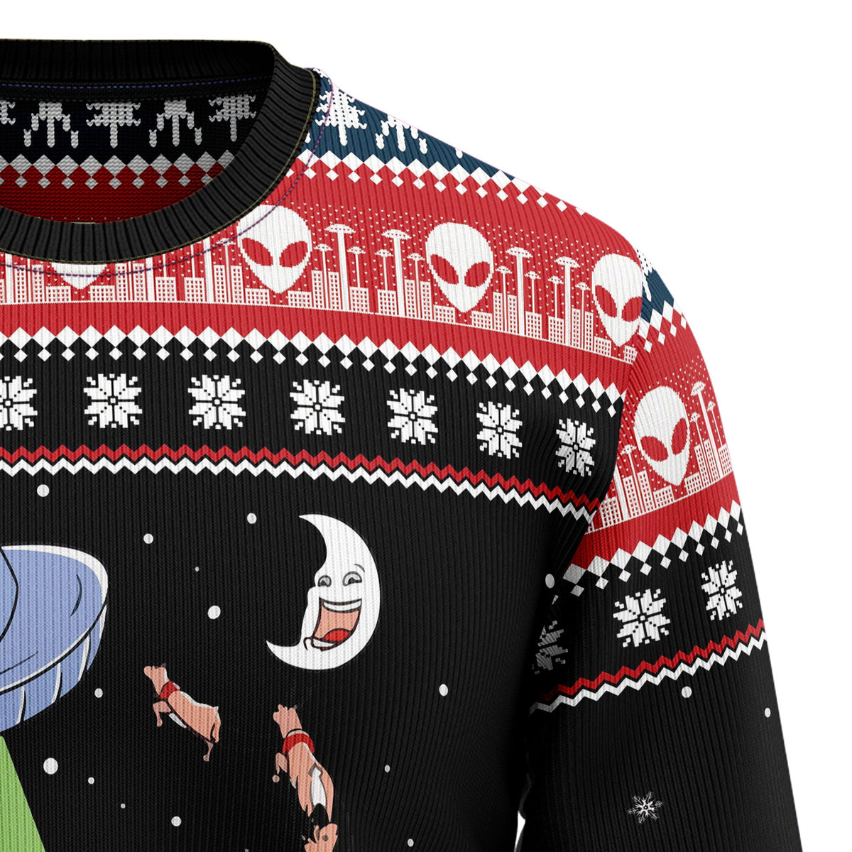 Alien Christmas Sweater - Funny Ugly Christmas Sweater for Men and Women, Unisex Holiday Party Outfit