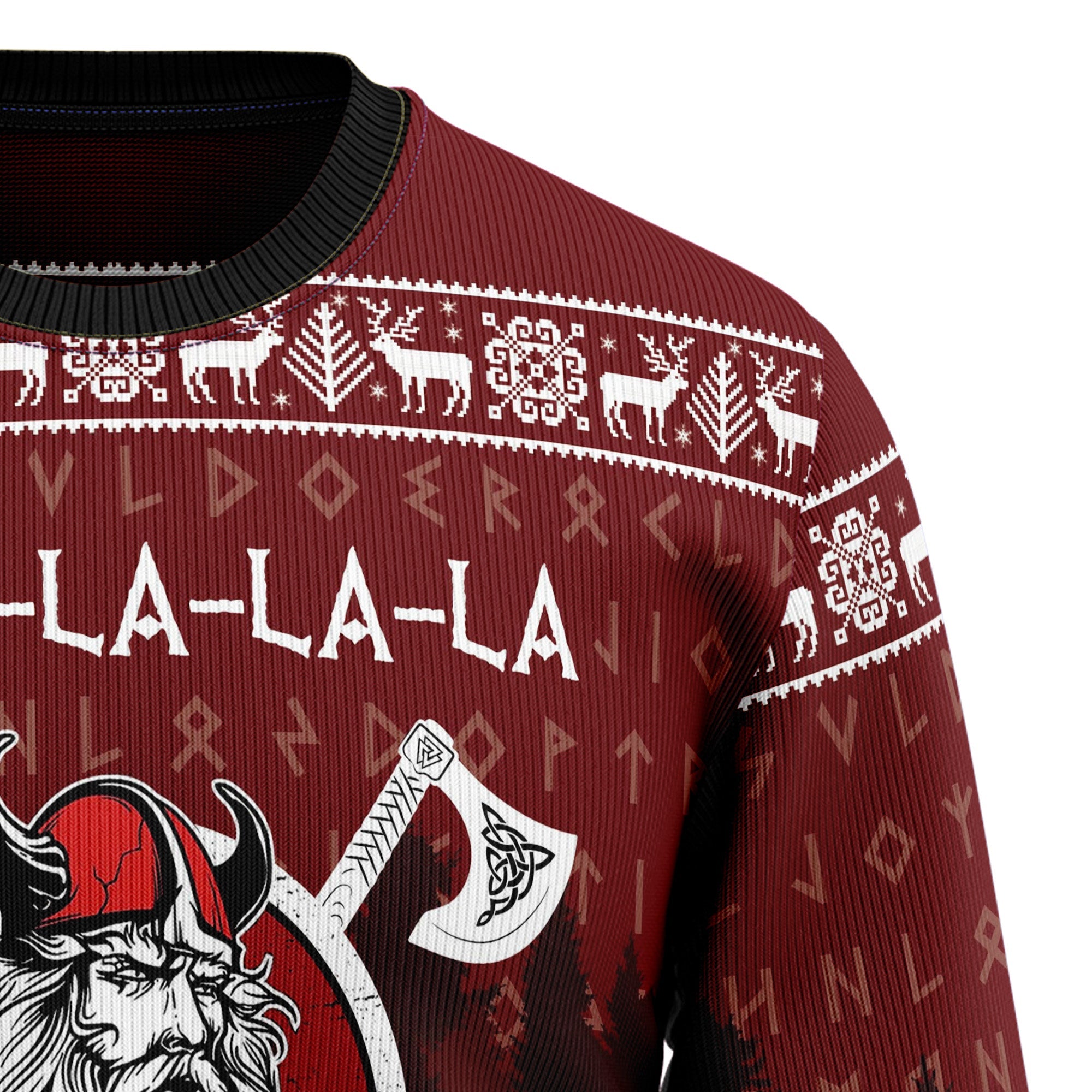 Fa-la-la-la Valhalla-la Viking Ugly Christmas Sweater for Men Women, Funny Holiday Party Outfit, Festive Xmas Gift
