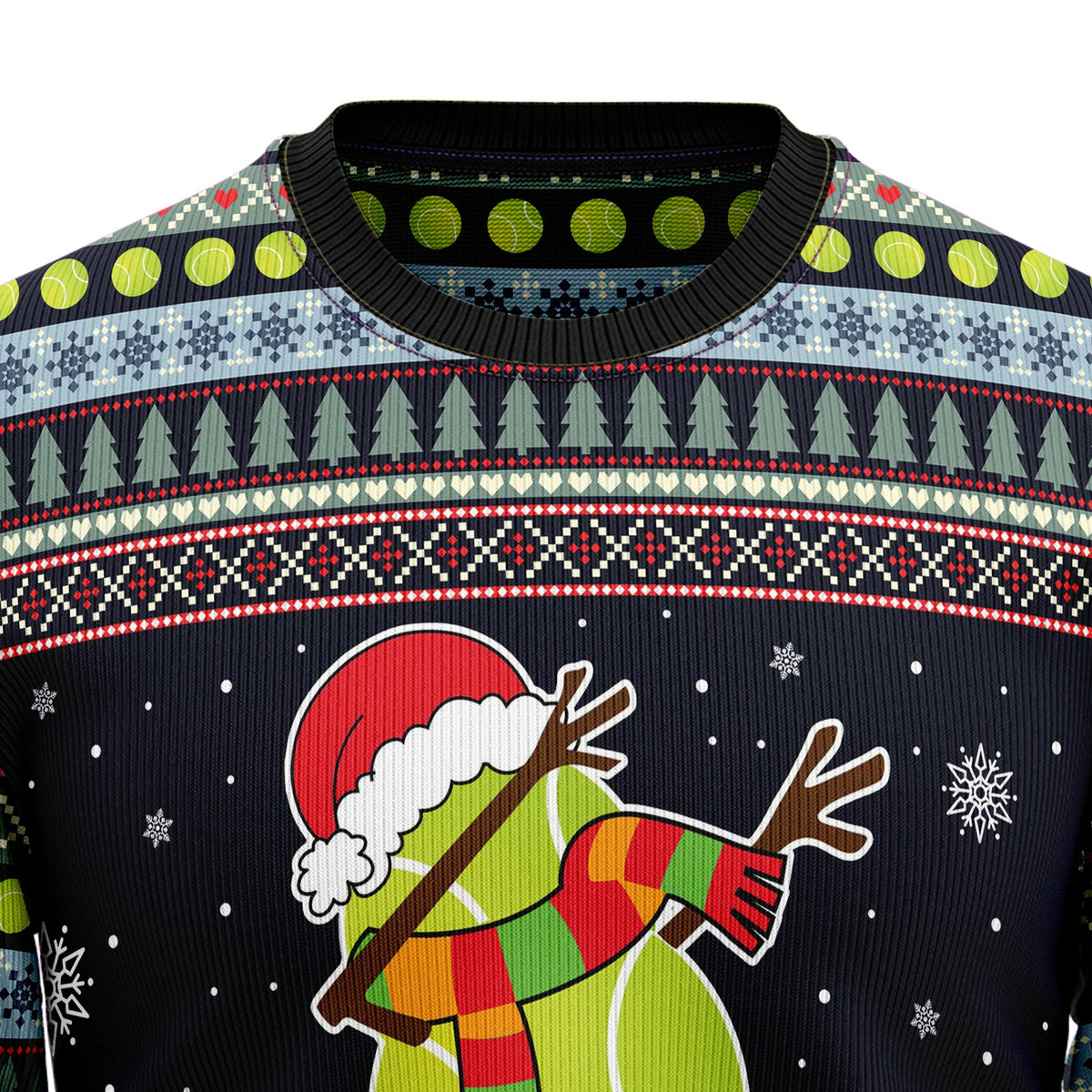 Tennis Snowman Ugly Christmas Sweater for Men and Women, Funny Holiday Party Outfit, Festive Christmas Gift