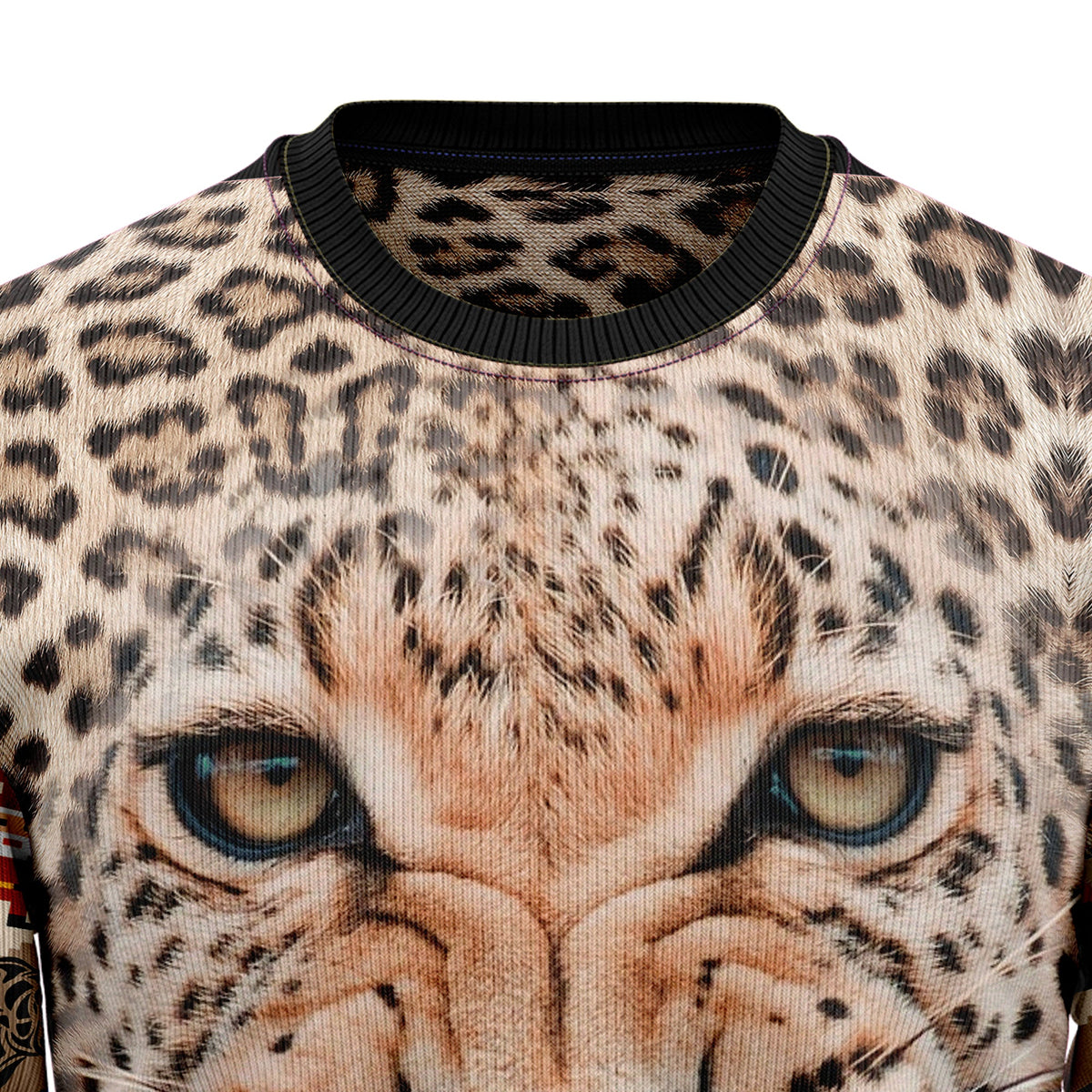 Leopard Cute Face Ugly Christmas Sweater for Men and Women, Funny Holiday Party Outfit, Festive Christmas Gift