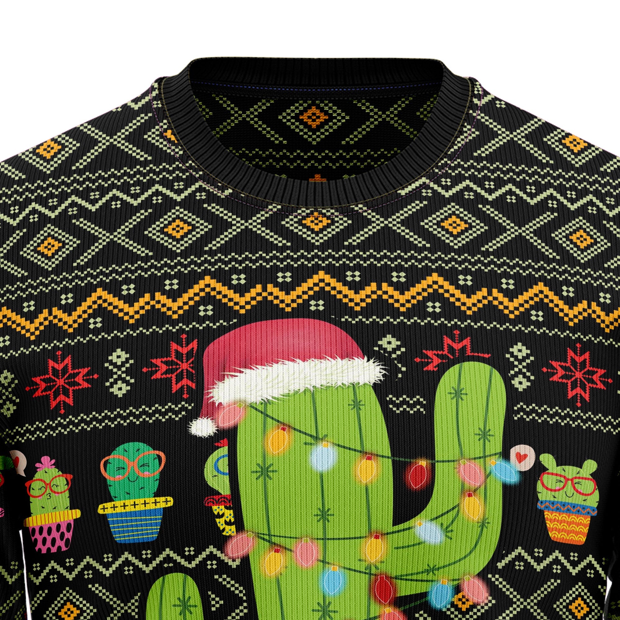 Cactus Xmas Ugly Christmas Sweater for Men and Women, Funny Holiday Party Outfit, Festive Christmas Gift