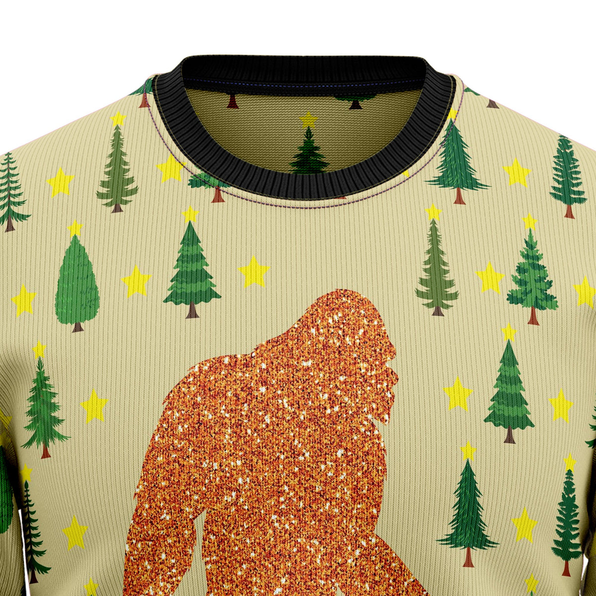 Bigfoot Sasquatch Christmas Sweater - Funny Ugly Christmas Sweater for Men and Women, Unisex Holiday Party Outfit