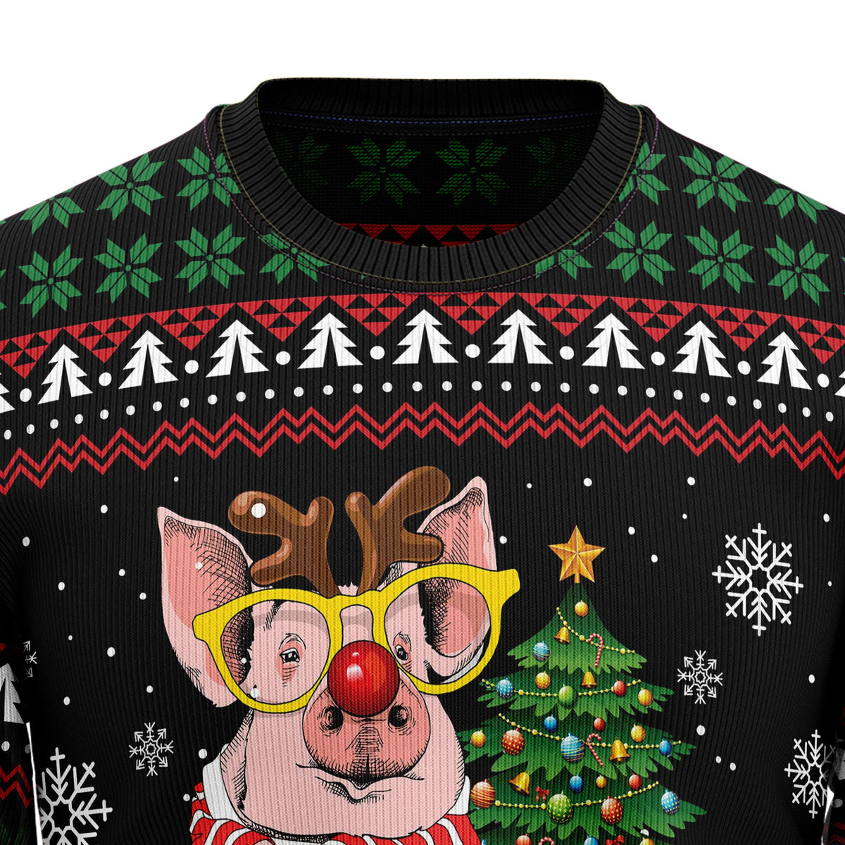 Pig Gorgeous Reindeer Ugly Christmas Sweater for Men and Women, Funny Holiday Party Outfit, Festive Christmas Gift