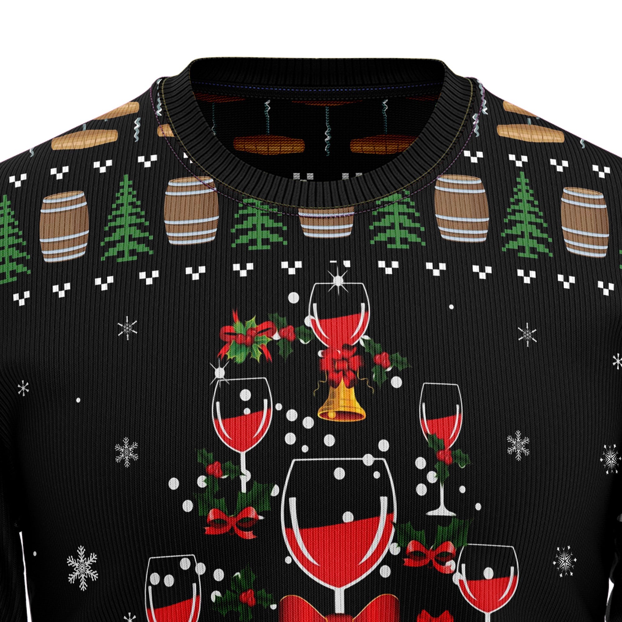 Red Wine Christmas Ugly Christmas Sweater for Men and Women, Funny Holiday Party Outfit, Festive Christmas Gift