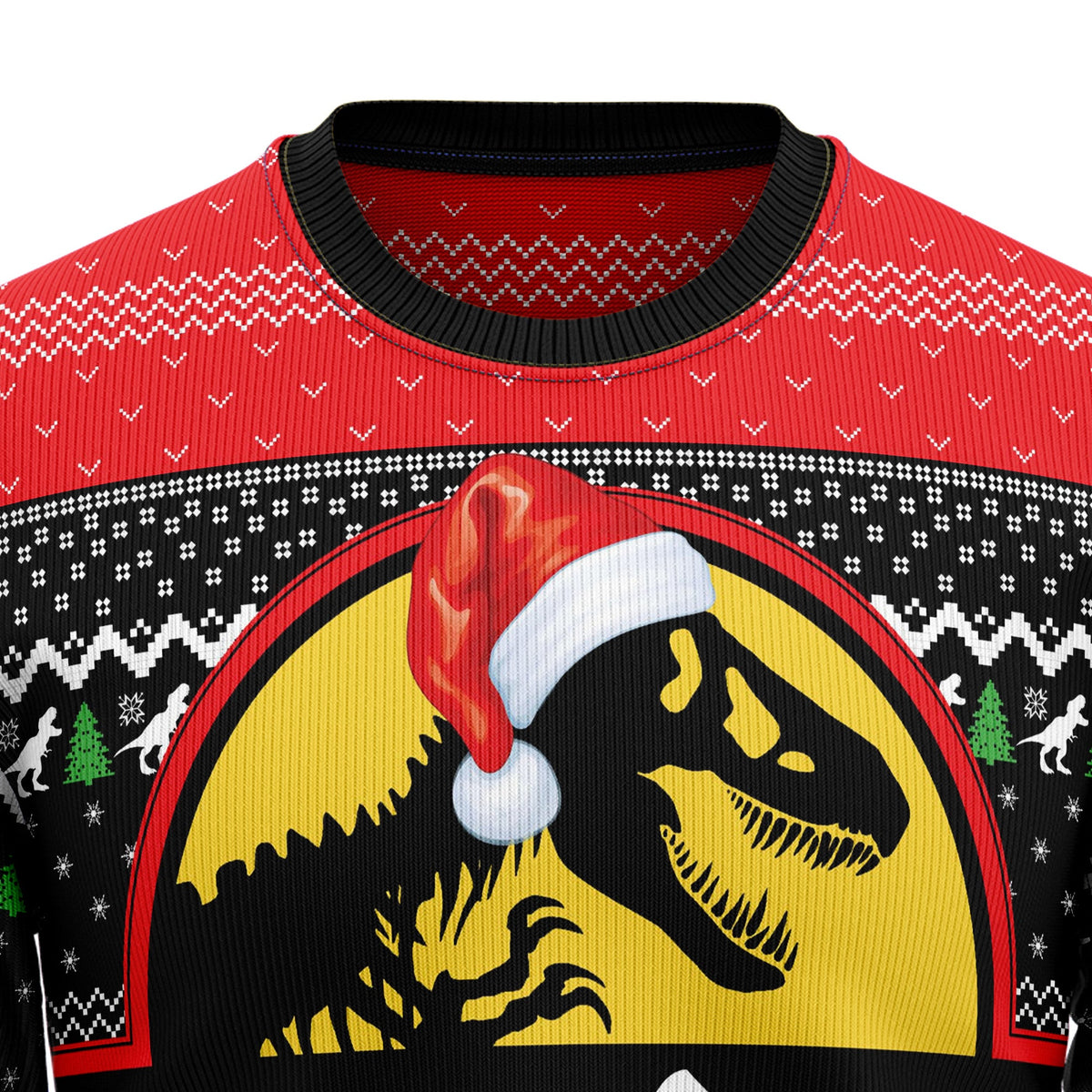 T-Rex Santa Claws Christmas Sweater - Funny Ugly Christmas Sweater for Men and Women, Unisex Holiday Party Outfit