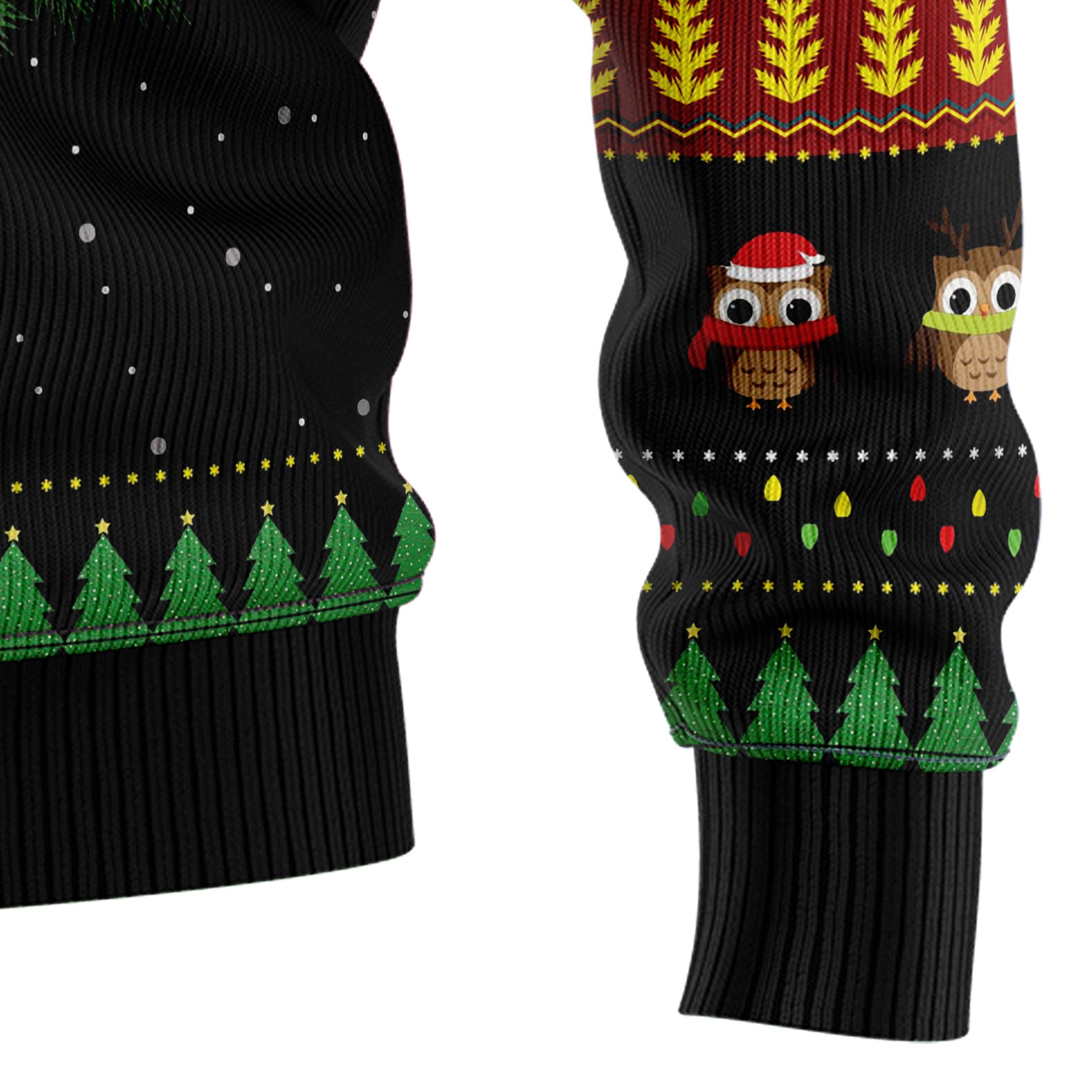 Owl Christmas Tree Ugly Christmas Sweater for Men and Women, Festive Holiday Party Outfit and Gift for Owl Lovers