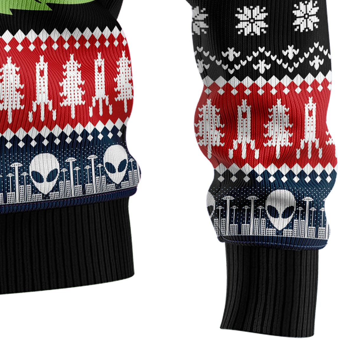 Alien Christmas Sweater - Funny Ugly Christmas Sweater for Men and Women, Unisex Holiday Party Outfit