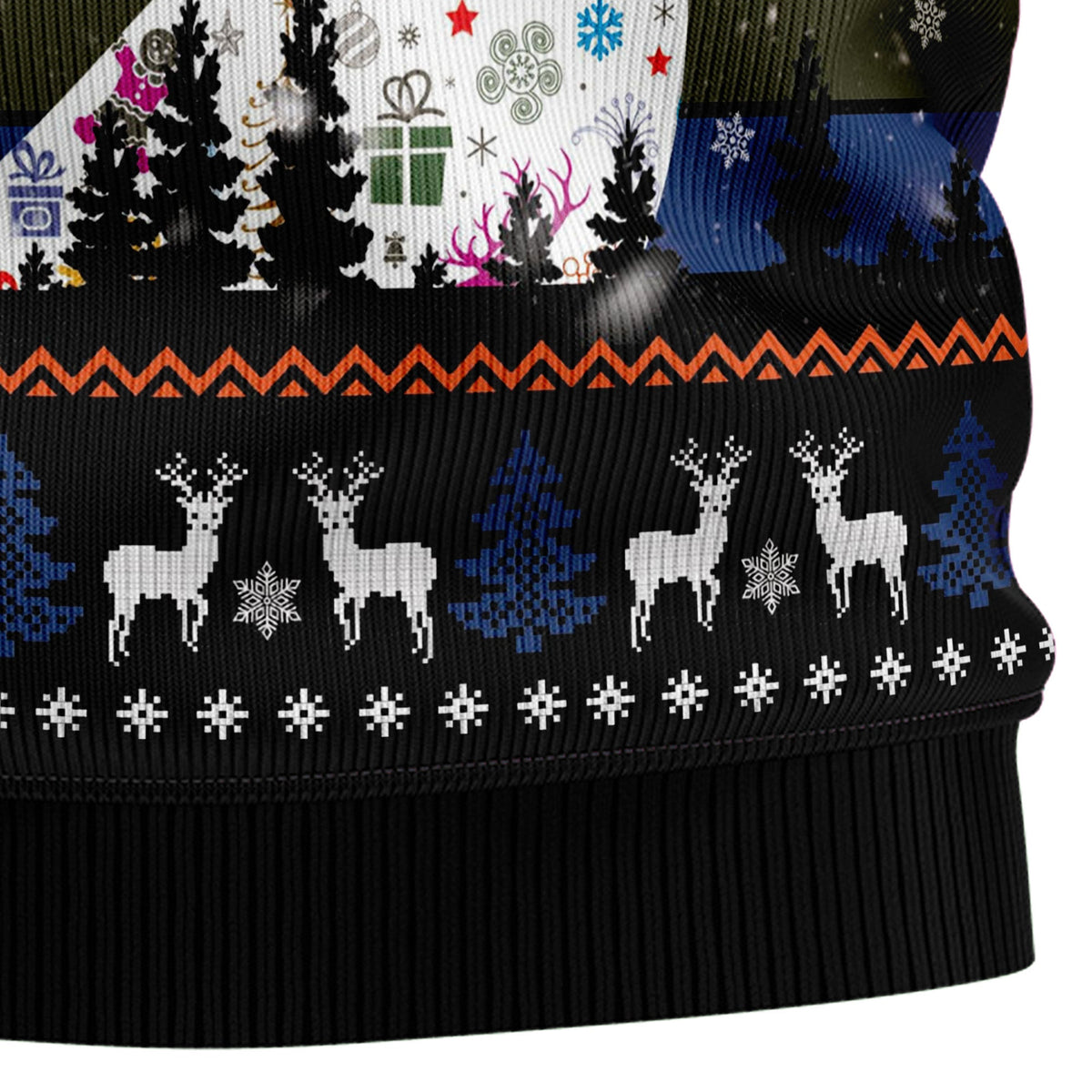 Vintage Background Awesome Deer Ugly Christmas Sweater for Men Women, Funny Holiday Party Outfit, Festive Xmas Gift