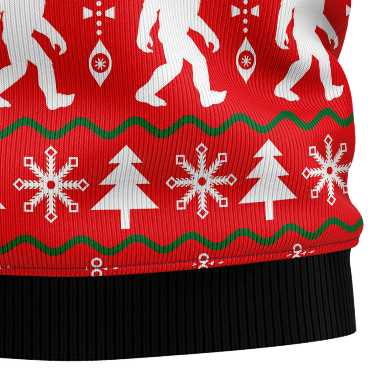 Bigfoot Christmas Sweater - Funny Ugly Christmas Sweater for Men and Women, Unisex Holiday Party Outfit