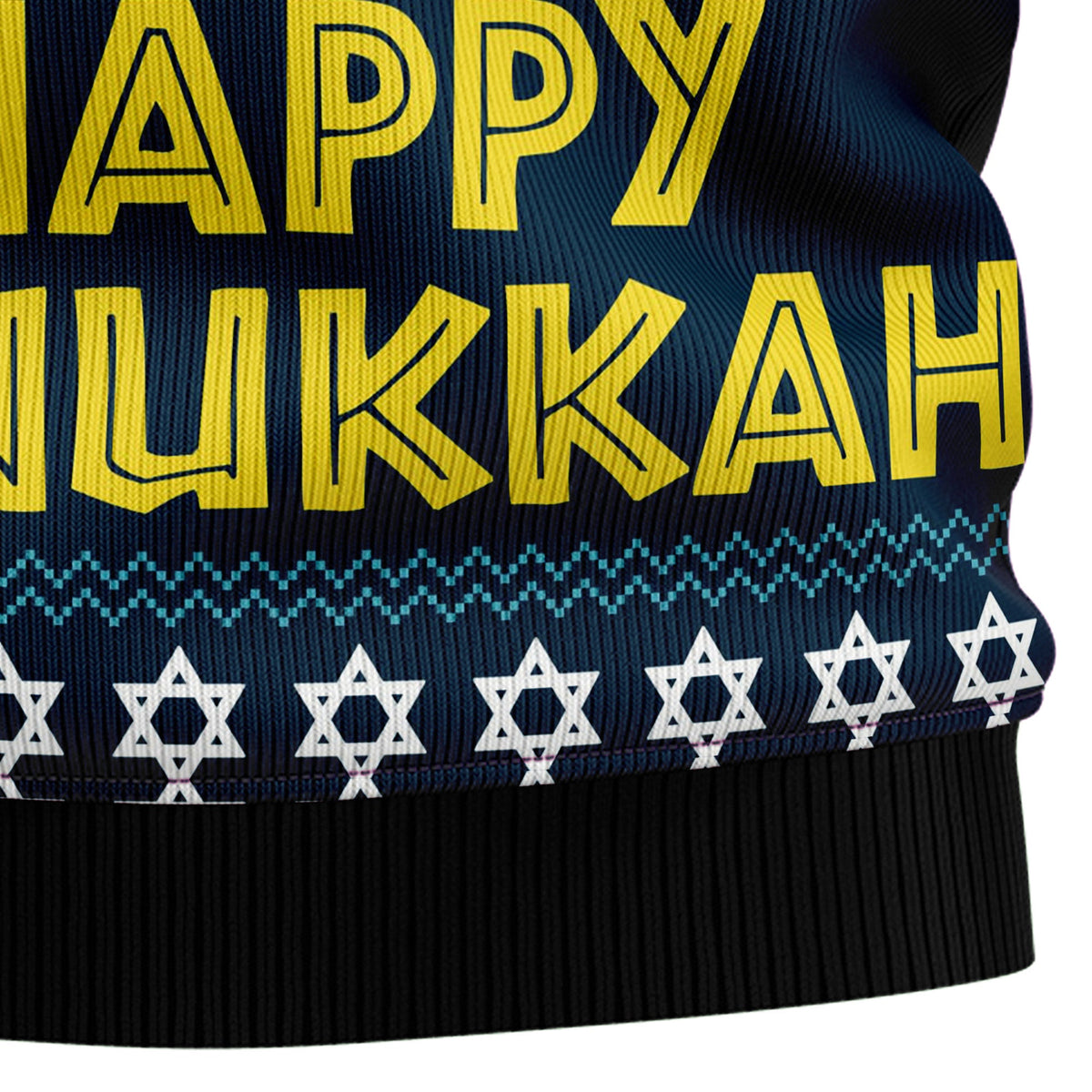 Happy Hanukkah Holiday Sweater - Funny Ugly Christmas Sweater for Men and Women, Unisex Holiday Party Outfit