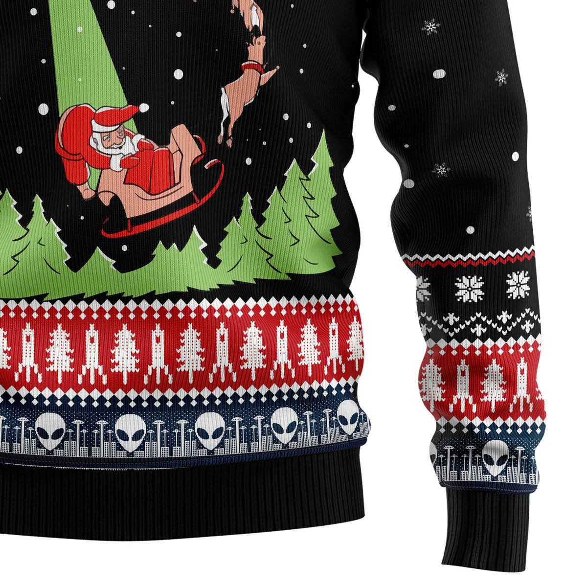 Alien Christmas Sweater - Funny Ugly Christmas Sweater for Men and Women, Unisex Holiday Party Outfit