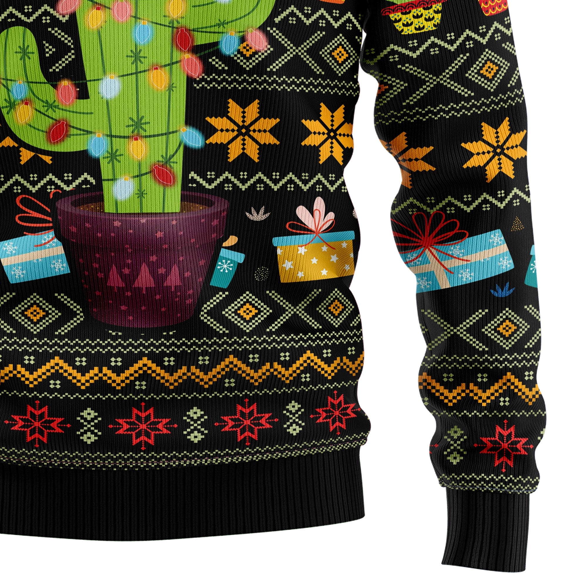 Cactus Xmas Ugly Christmas Sweater for Men and Women, Funny Holiday Party Outfit, Festive Christmas Gift