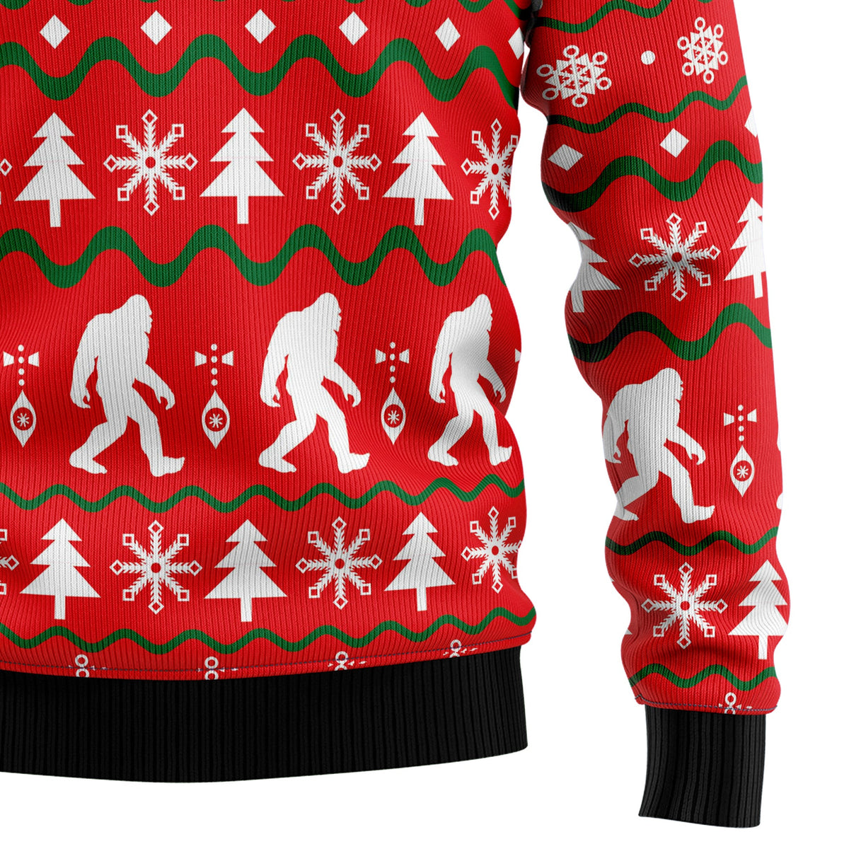 Bigfoot Christmas Sweater - Funny Ugly Christmas Sweater for Men and Women, Unisex Holiday Party Outfit