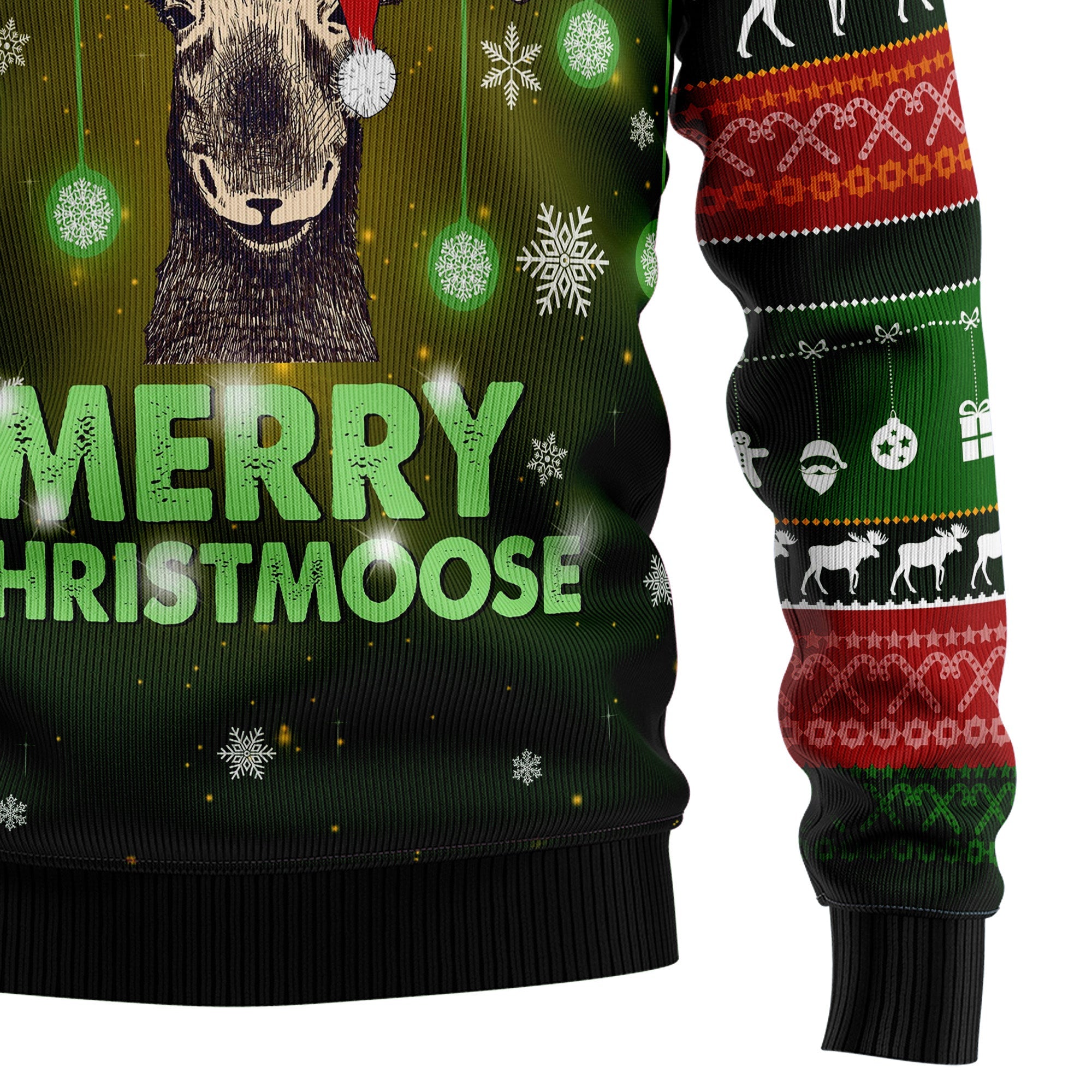 Merry ChristMoose Ugly Christmas Sweater for Men and Women, Funny Holiday Party Outfit, Festive Christmas Gift