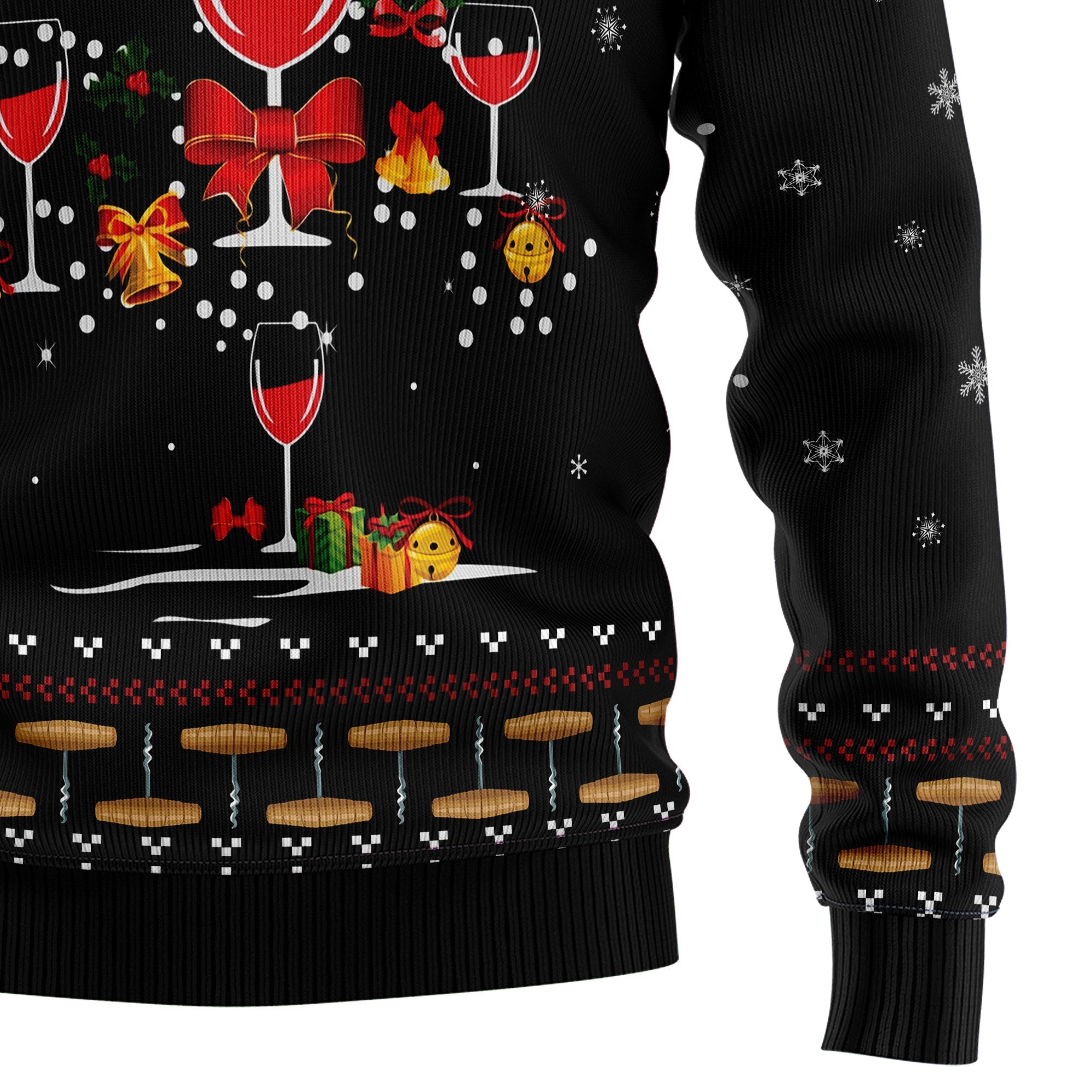 Red Wine Christmas Ugly Christmas Sweater for Men and Women, Funny Holiday Party Outfit, Festive Christmas Gift