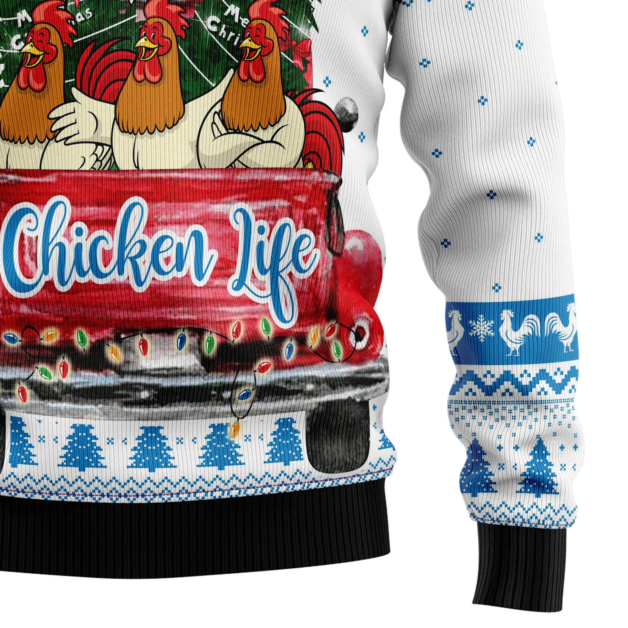 Chicken Life Ugly Christmas Sweater for Men and Women, Festive Holiday Party Outfit and Gift for Chicken Owners