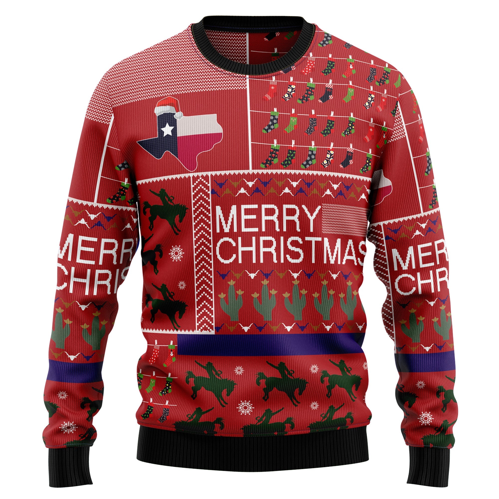 Texas Merry Christmas Ugly Christmas Sweater for Men and Women, Funny Holiday Party Outfit, Festive Christmas Gift