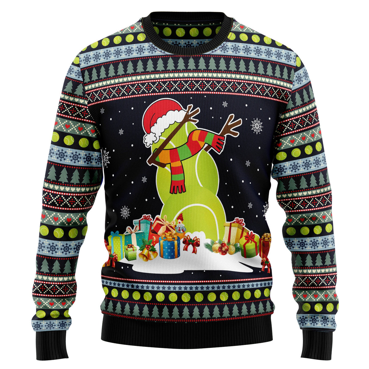 Tennis Snowman Ugly Christmas Sweater for Men and Women, Funny Holiday Party Outfit, Festive Christmas Gift