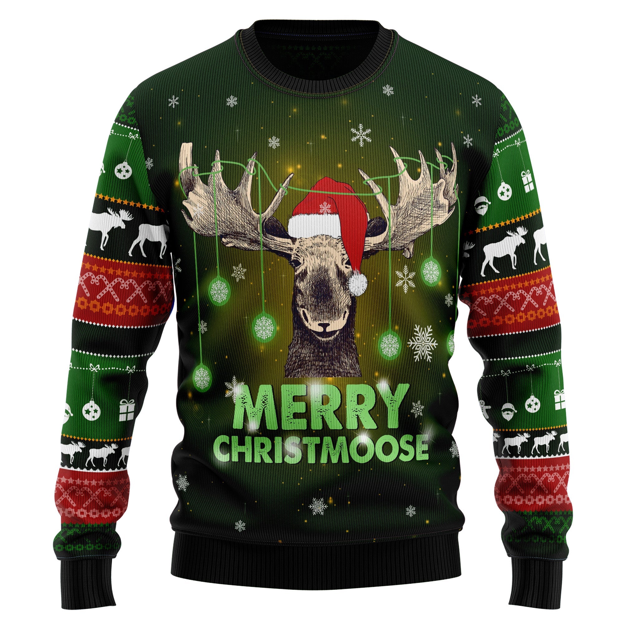 Merry ChristMoose Ugly Christmas Sweater for Men and Women, Funny Holiday Party Outfit, Festive Christmas Gift