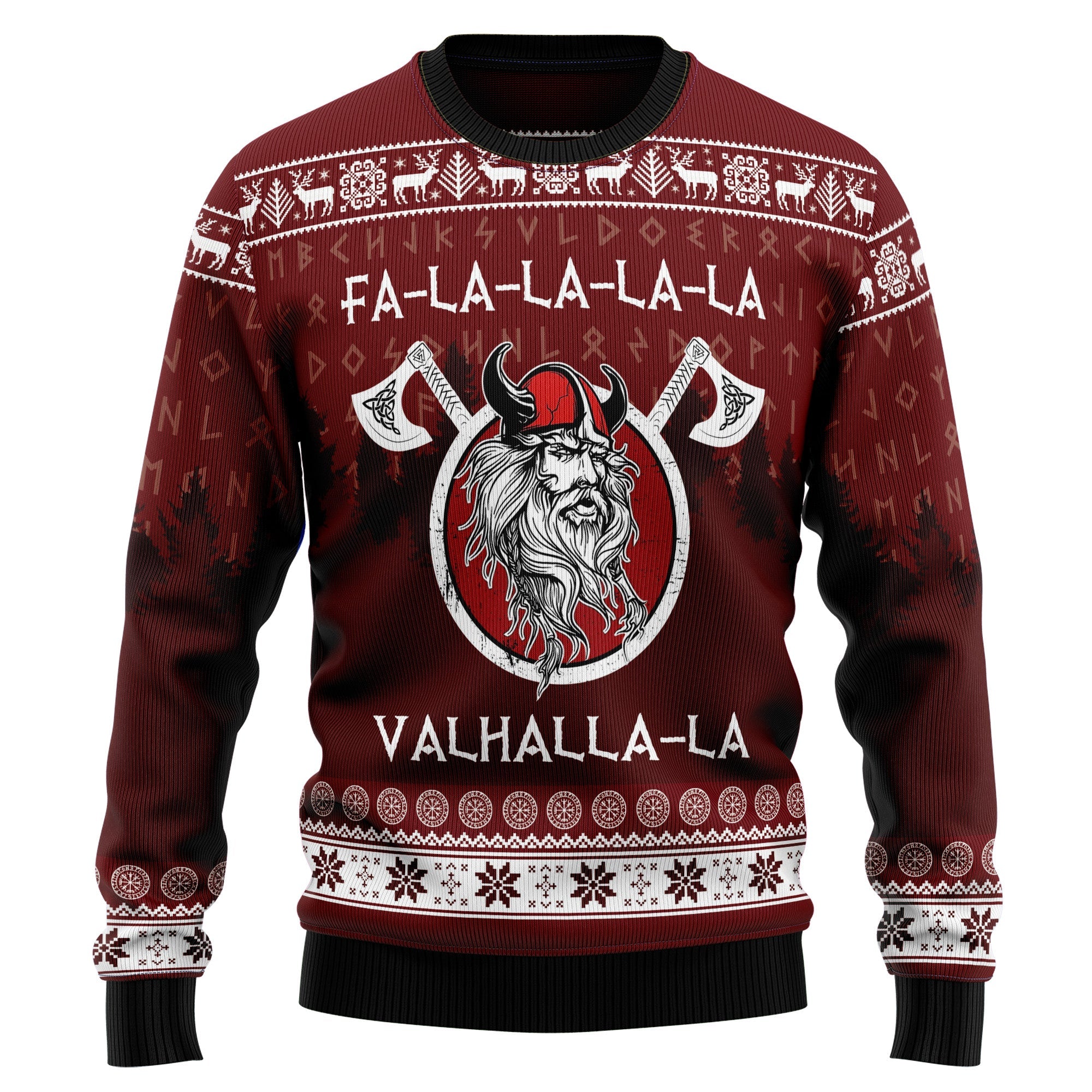 Fa-la-la-la Valhalla-la Viking Ugly Christmas Sweater for Men Women, Funny Holiday Party Outfit, Festive Xmas Gift