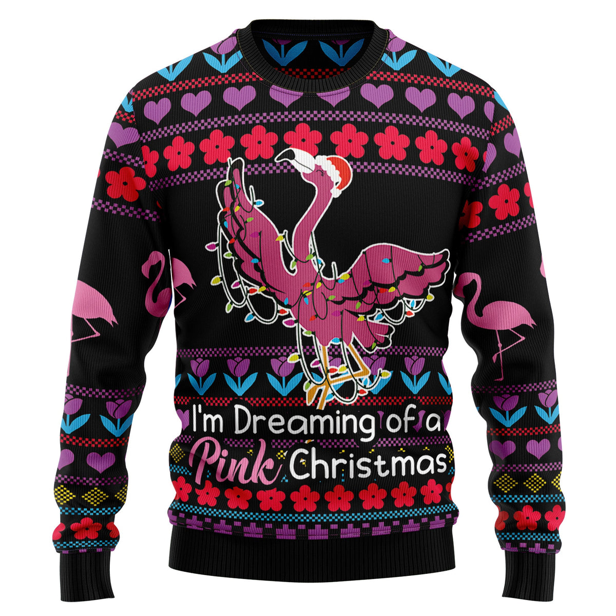 Flamingo Pink Christmas Ugly Christmas Sweater for Men Women, Funny Holiday Party Outfit, Festive Xmas Gift
