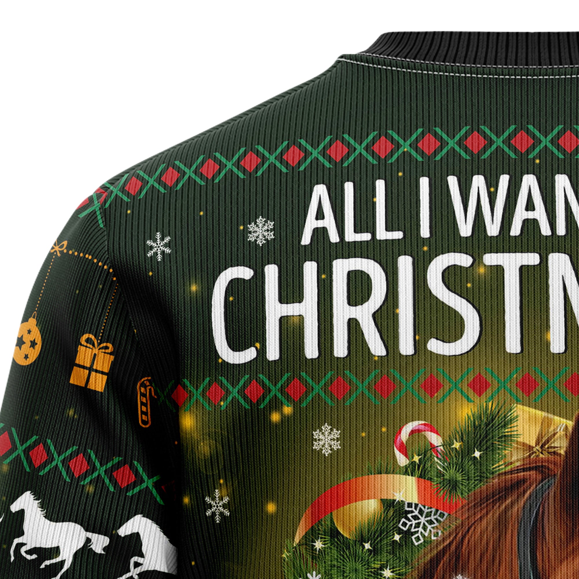 Horse All I Need for Christmas Ugly Christmas Sweater for Men and Women, Festive Holiday Outfit for Horse Lovers