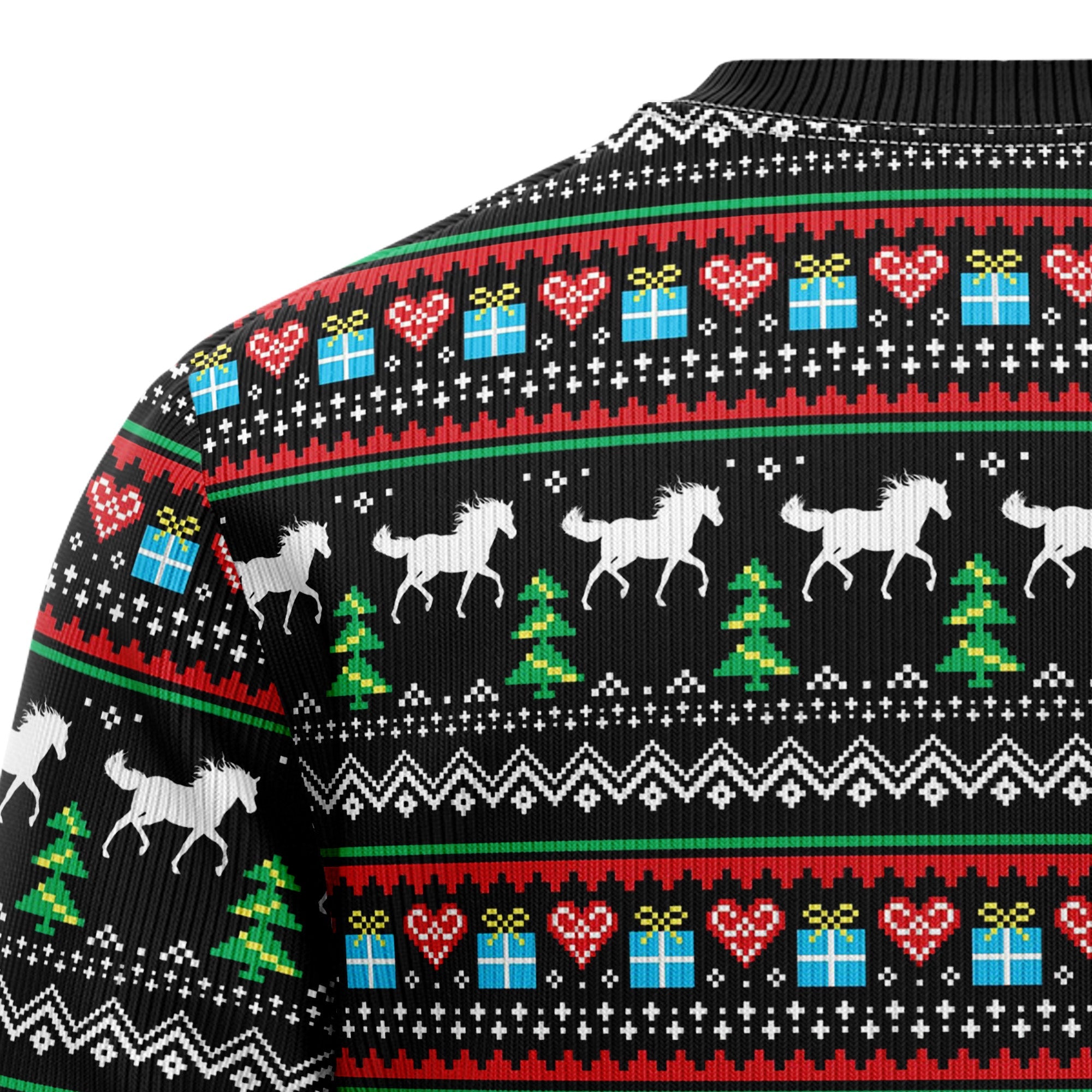 Horse Christmas Tree Ugly Christmas Sweater for Men and Women, Funny Holiday Party Outfit, Festive Christmas Gift