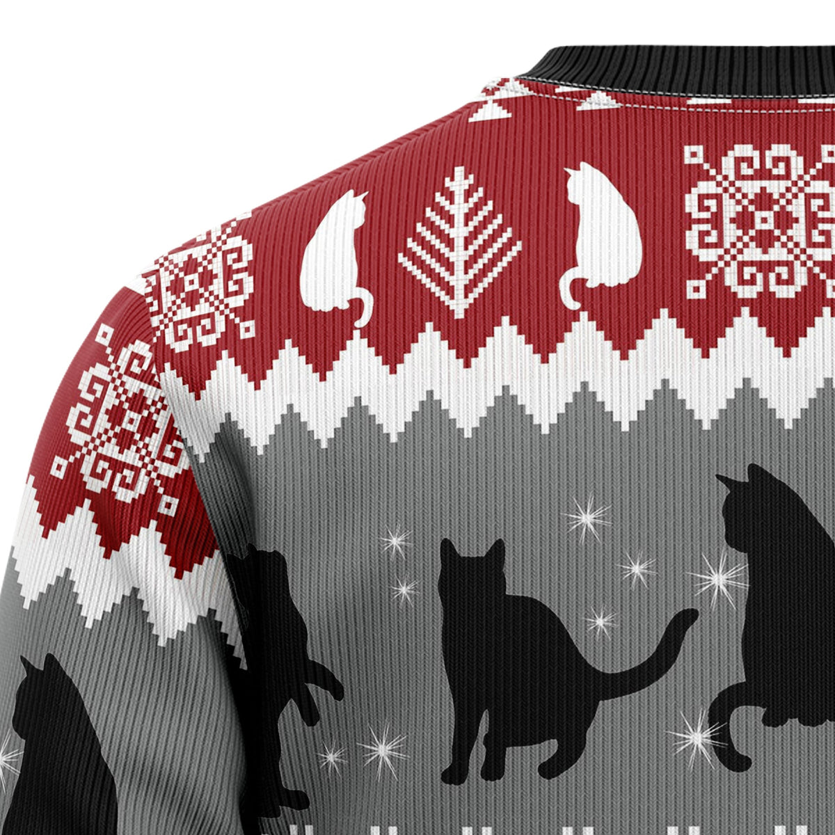 Black Cat Tree Killer Ugly Christmas Sweater for Men and Women, Funny Holiday Party Outfit, Festive Christmas Gift
