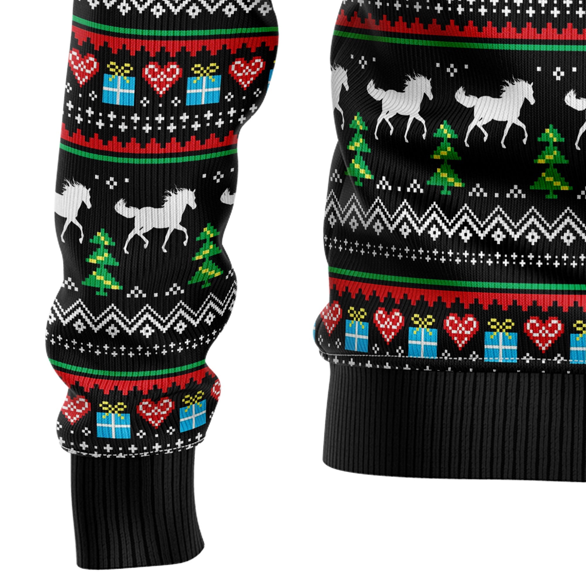 Horse Christmas Tree Ugly Christmas Sweater for Men and Women, Funny Holiday Party Outfit, Festive Christmas Gift