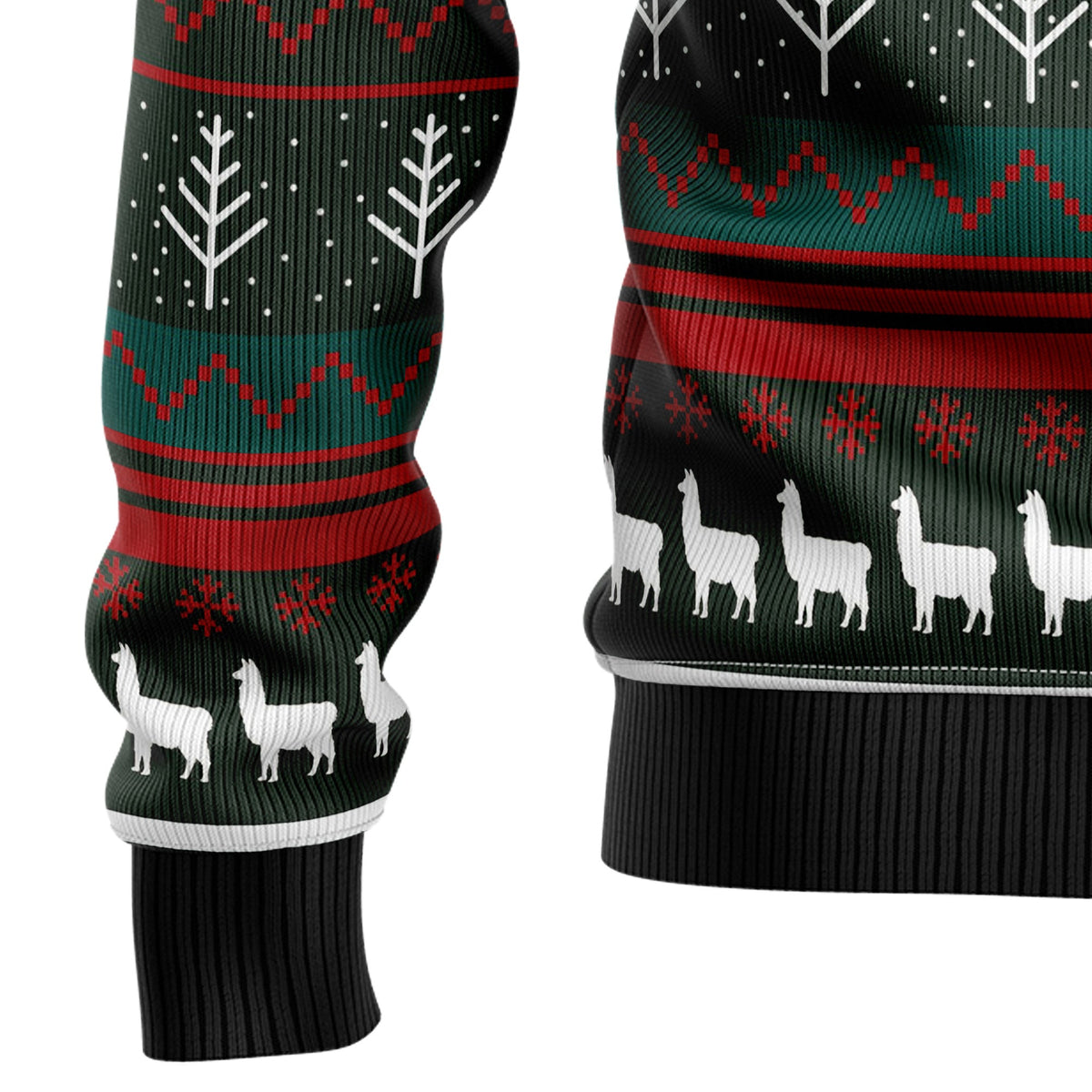 Fa La La La Llama Ugly Christmas Sweater, Unisex Xmas Party Outfit, Fun Holiday Gift for Llama and Animal Lovers