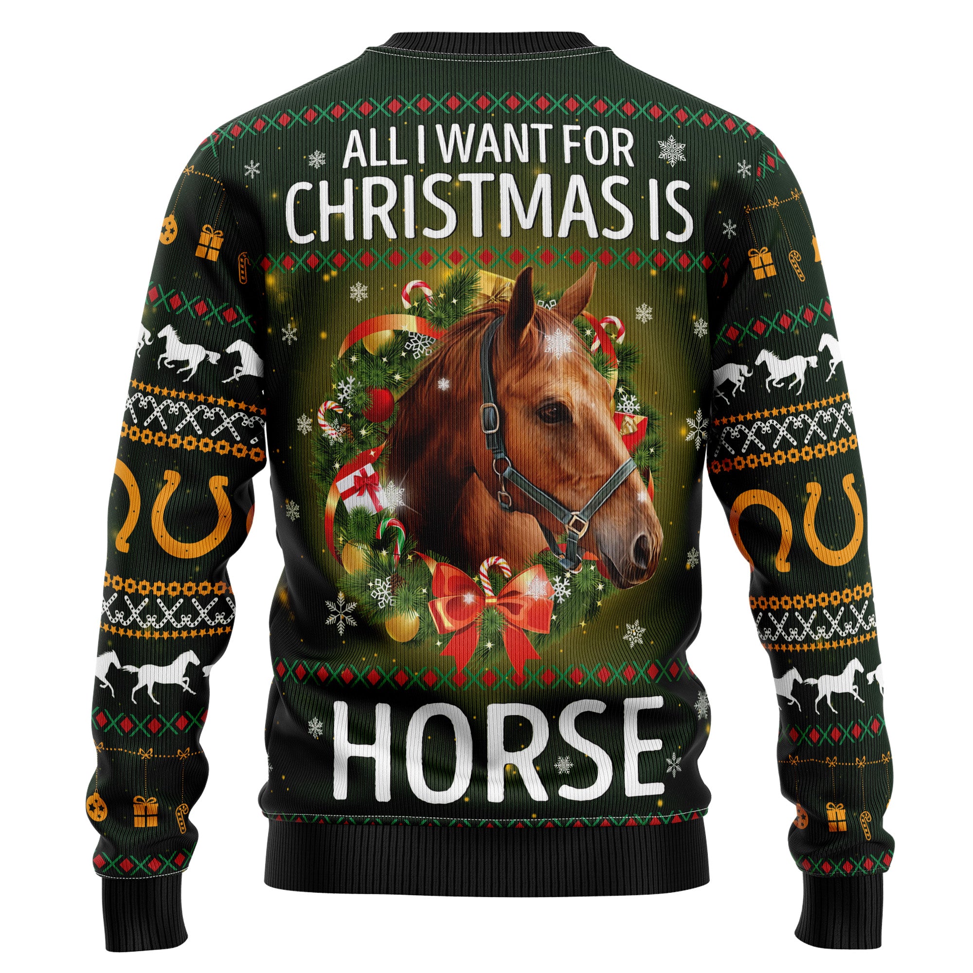 Horse All I Need for Christmas Ugly Christmas Sweater for Men and Women, Festive Holiday Outfit for Horse Lovers