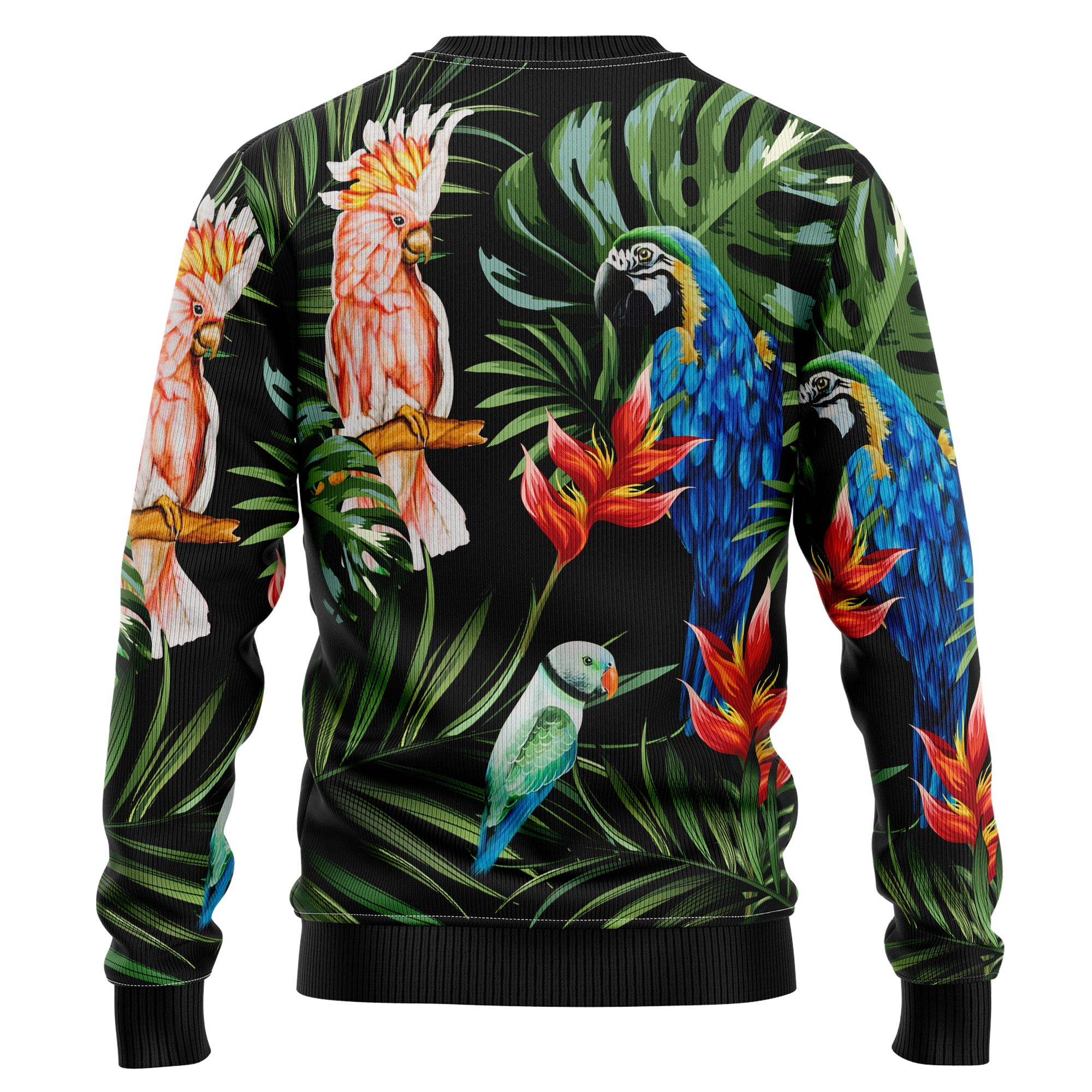 Tropical Christmas Parrot Ugly Christmas Sweater for Men and Women, Funny Holiday Party Gift for Parrot Lovers